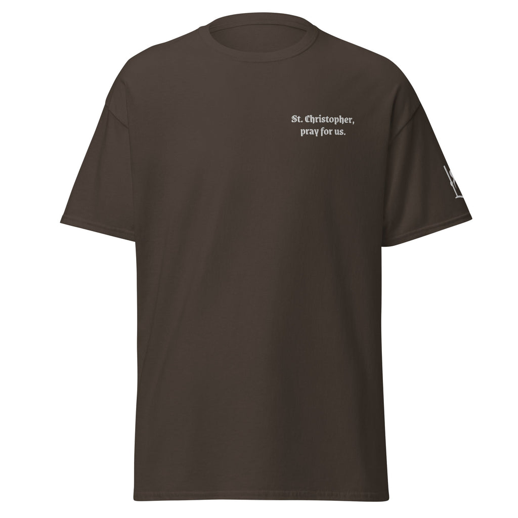 St. Christopher Unisex Embroidered T-Shirt – White - Altar and Apparel - T - SHIRT