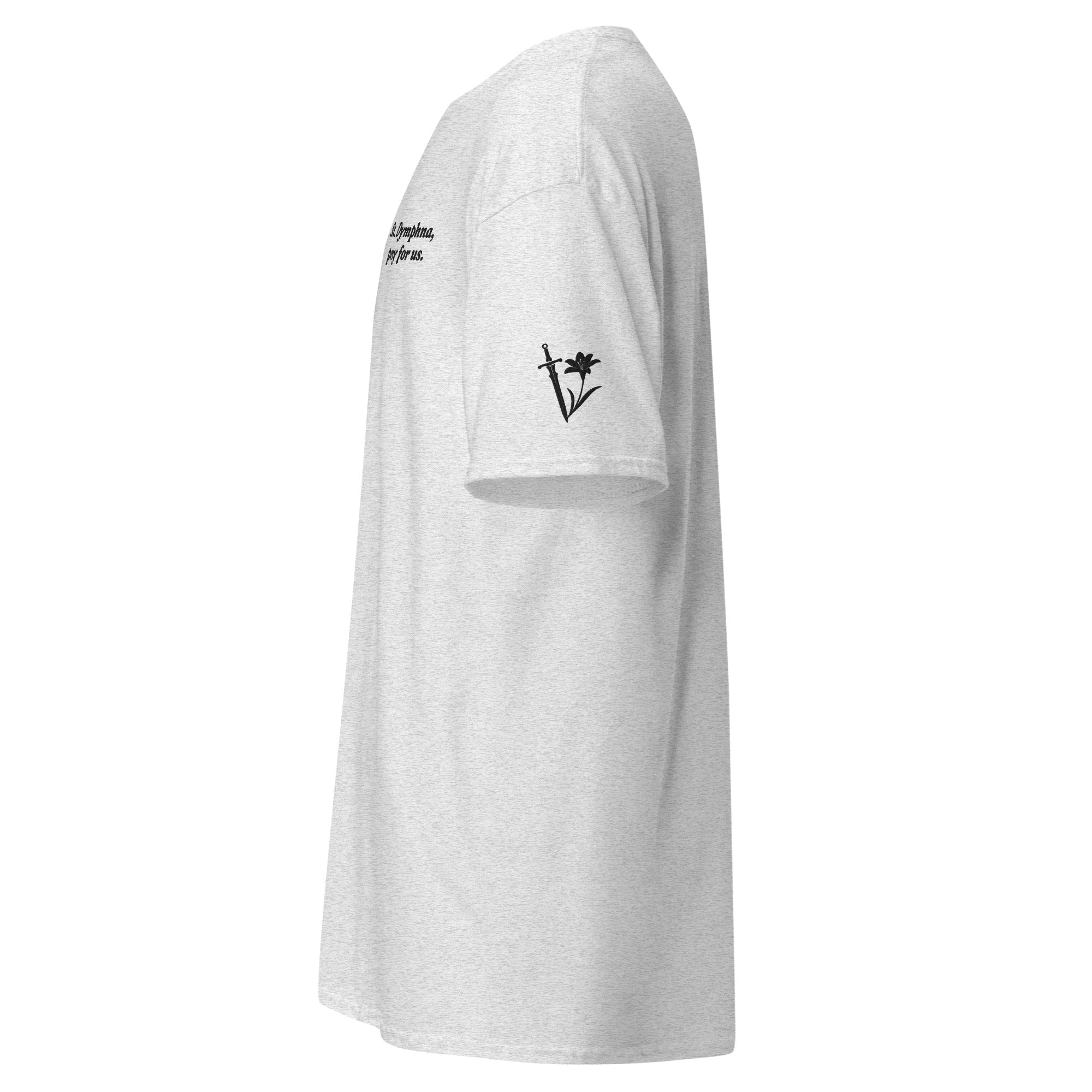 St. Dymphna Unisex Embroidered T-Shirt – Black - Altar and Apparel - T - SHIRT