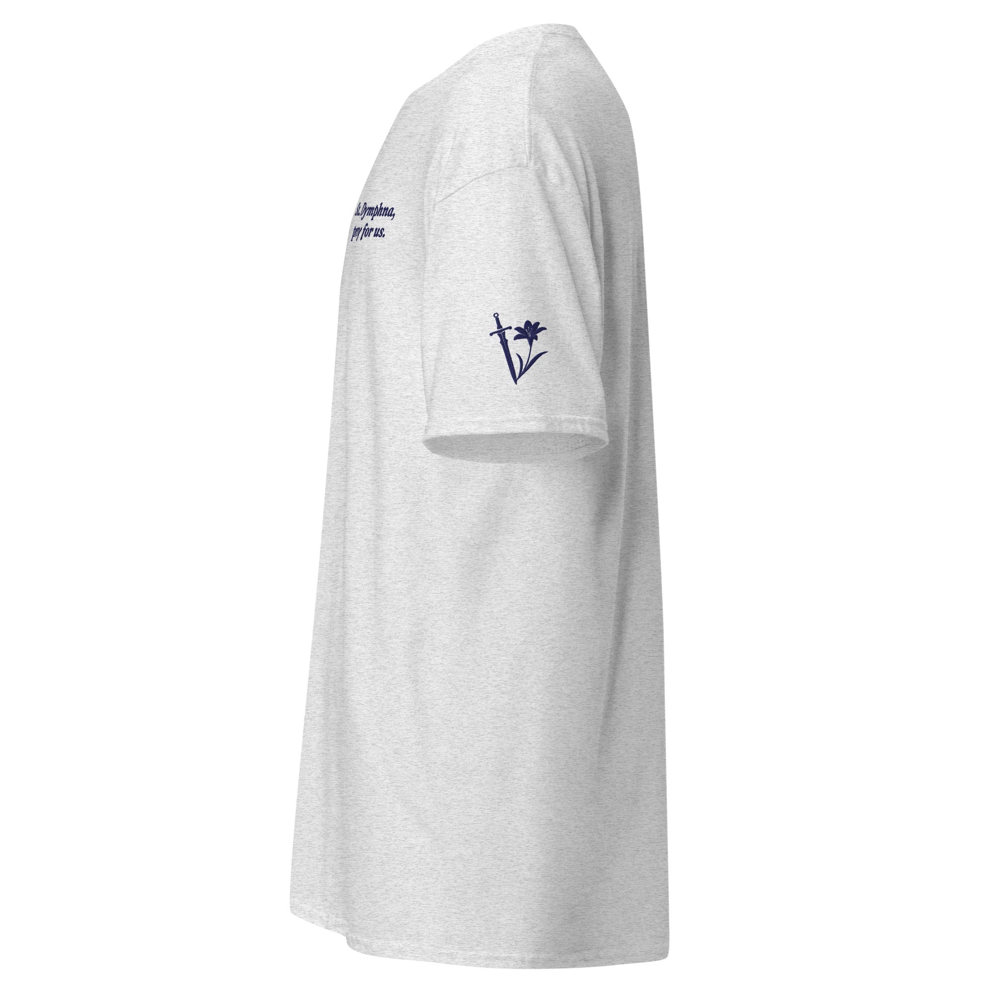 St. Dymphna Unisex Embroidered T-Shirt – Navy Blue - Altar and Apparel - T - SHIRT