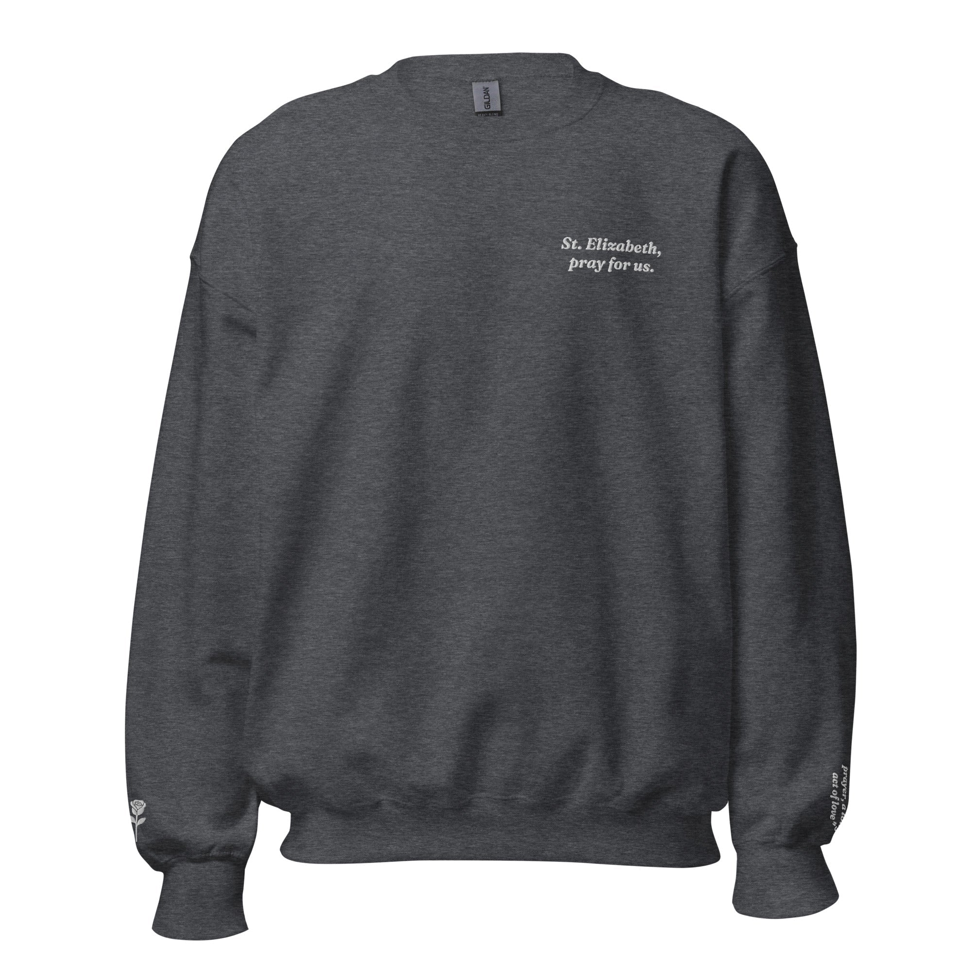 St. Elizabeth Unisex Embroidered Sweatshirt – White - Altar and Apparel - T - SHIRT