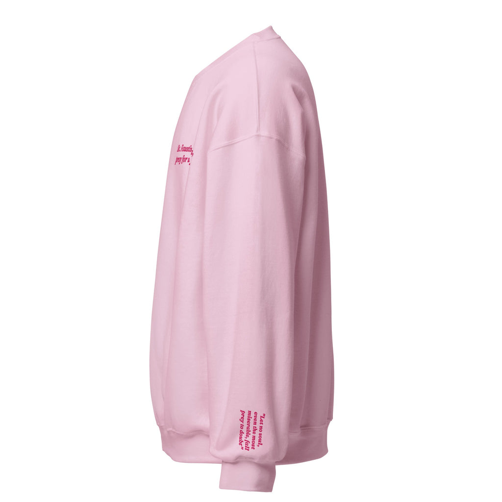 St. Faustina Unisex Embroidered Sweatshirt – Pink - Altar and Apparel - T - SHIRT