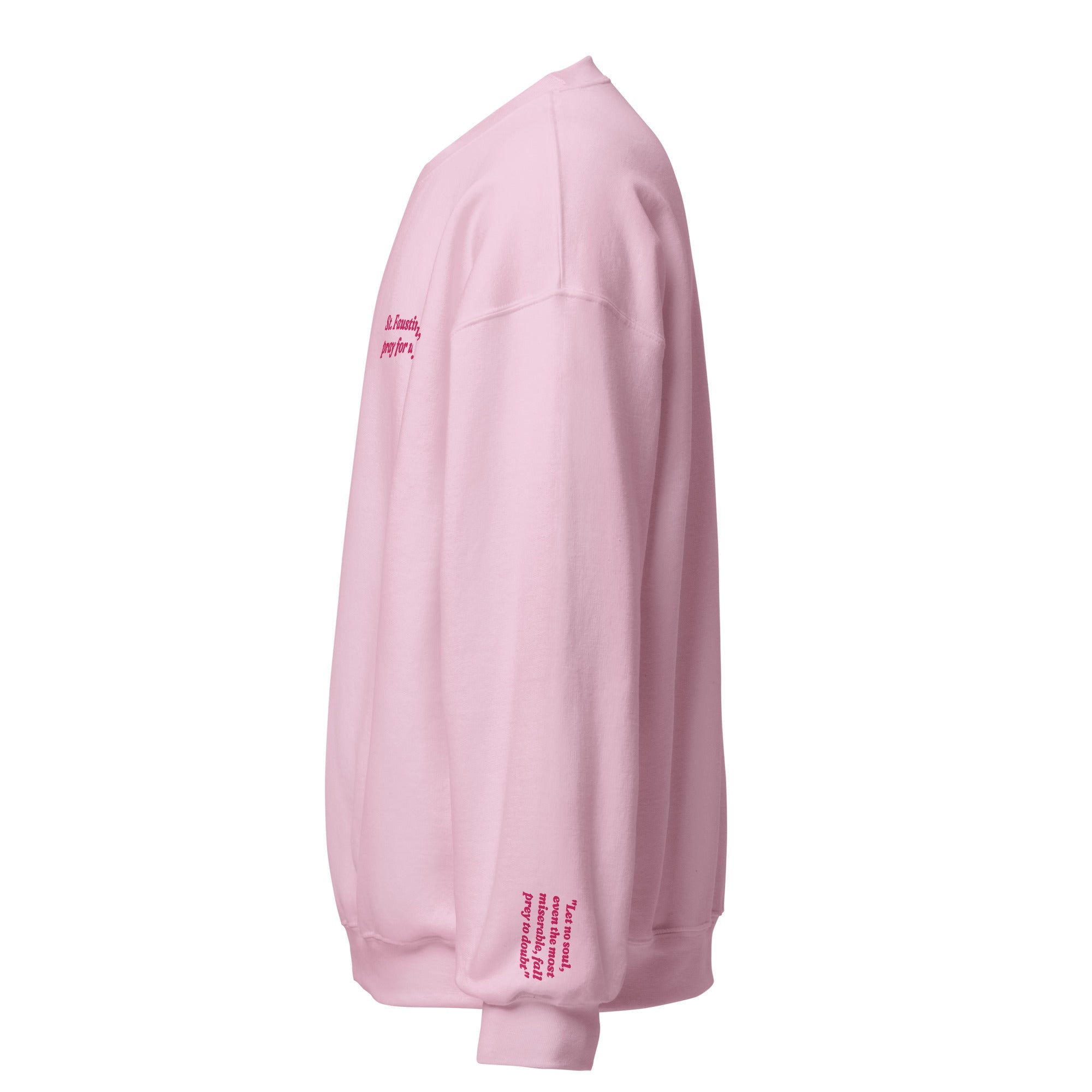 St. Faustina Unisex Embroidered Sweatshirt – Pink - Altar and Apparel - T - SHIRT