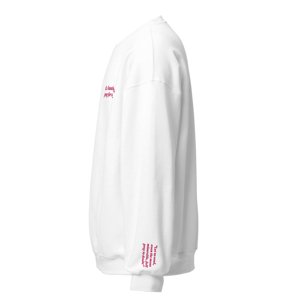 St. Faustina Unisex Embroidered Sweatshirt – Pink - Altar and Apparel - T - SHIRT