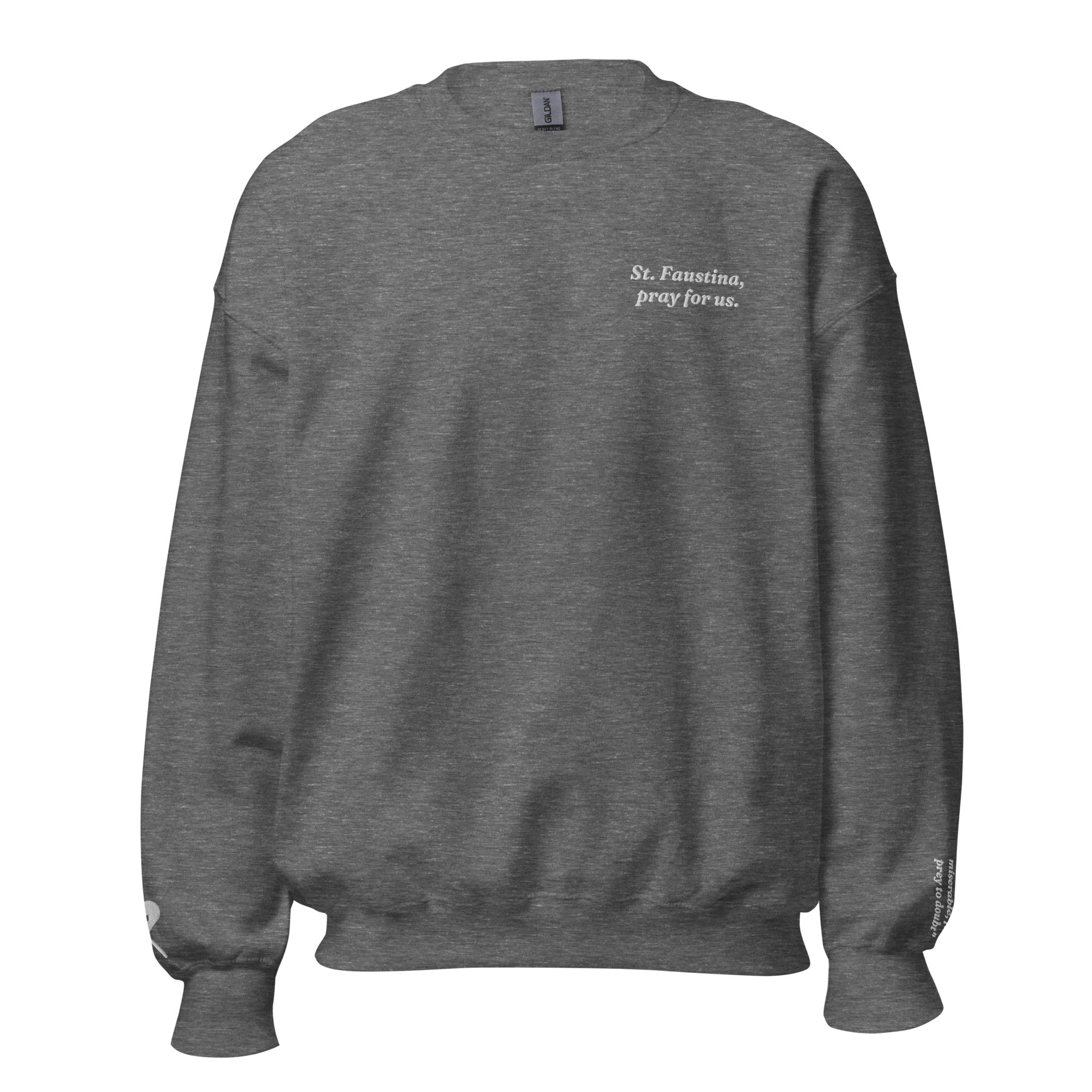St. Faustina Unisex Embroidered Sweatshirt – White - Altar and Apparel - T - SHIRT