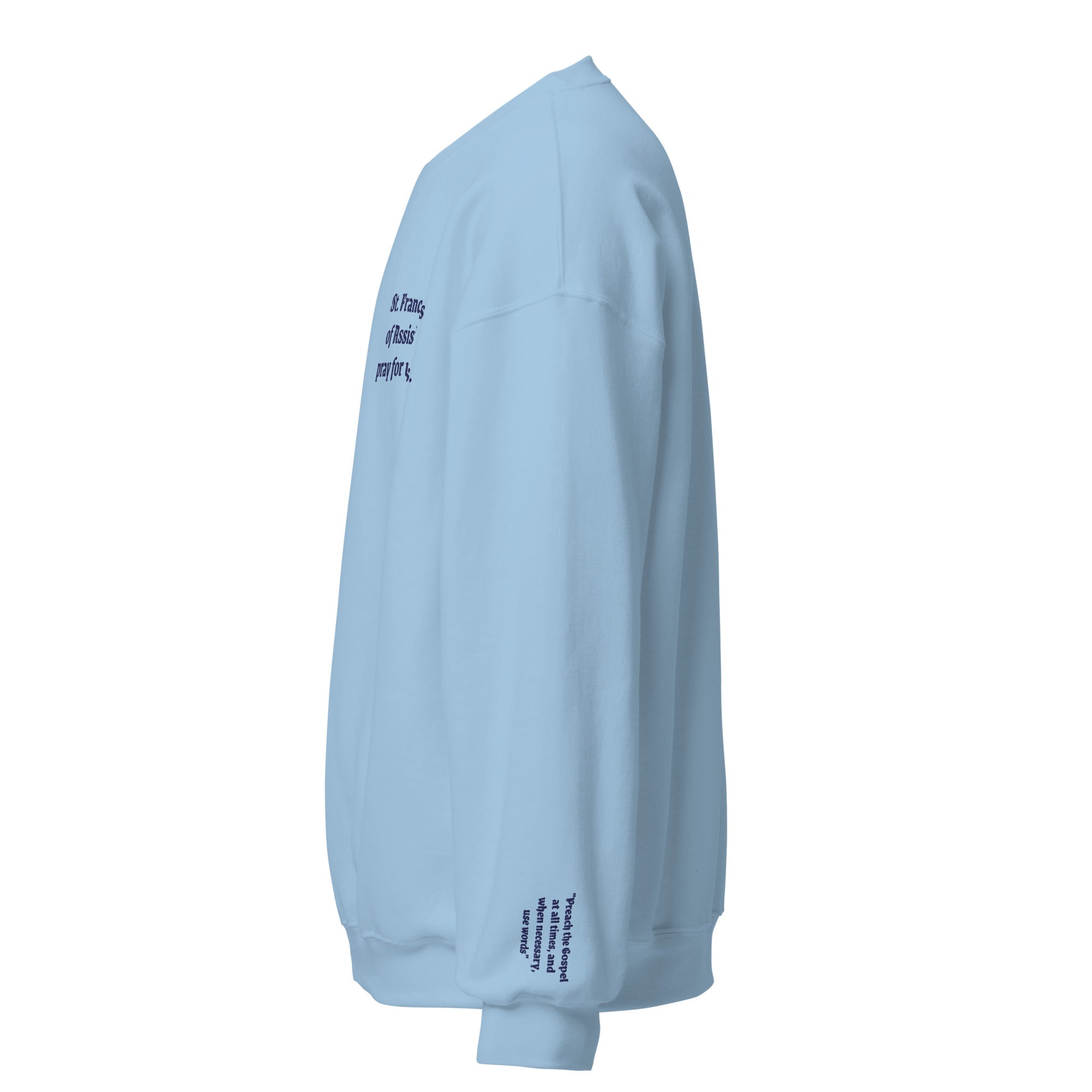 St. Francis of Assisi Unisex Embroidered Sweatshirt – Navy Blue - Altar and Apparel - T - SHIRT