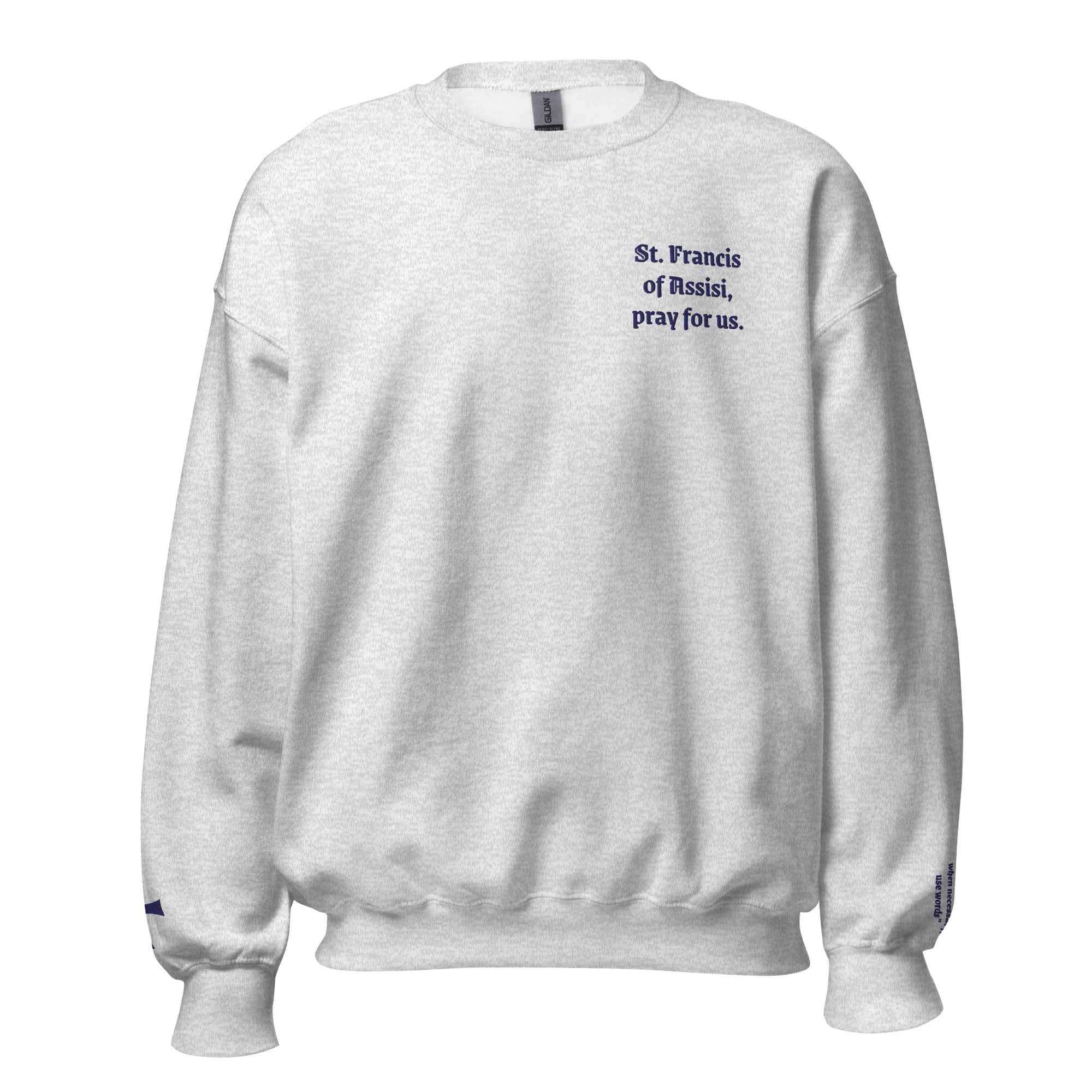 St. Francis of Assisi Unisex Embroidered Sweatshirt – Navy Blue - Altar and Apparel - T - SHIRT