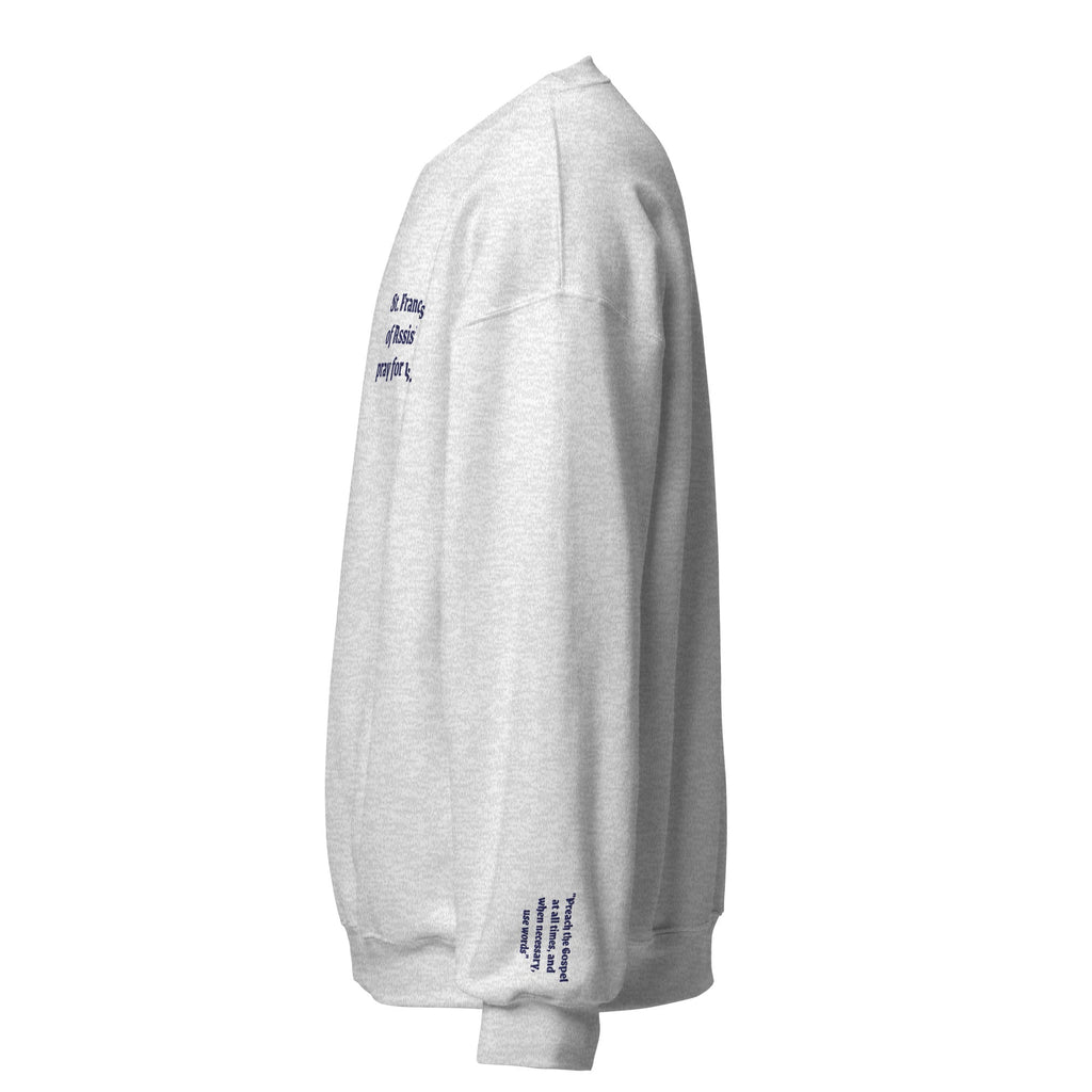 St. Francis of Assisi Unisex Embroidered Sweatshirt – Navy Blue - Altar and Apparel - T - SHIRT