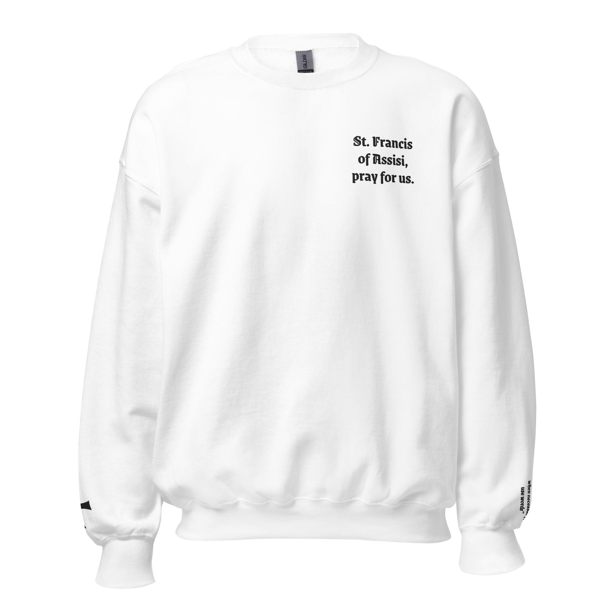 St. Francis Unisex Embroidered Sweatshirt – Black - Altar and Apparel - T - SHIRT