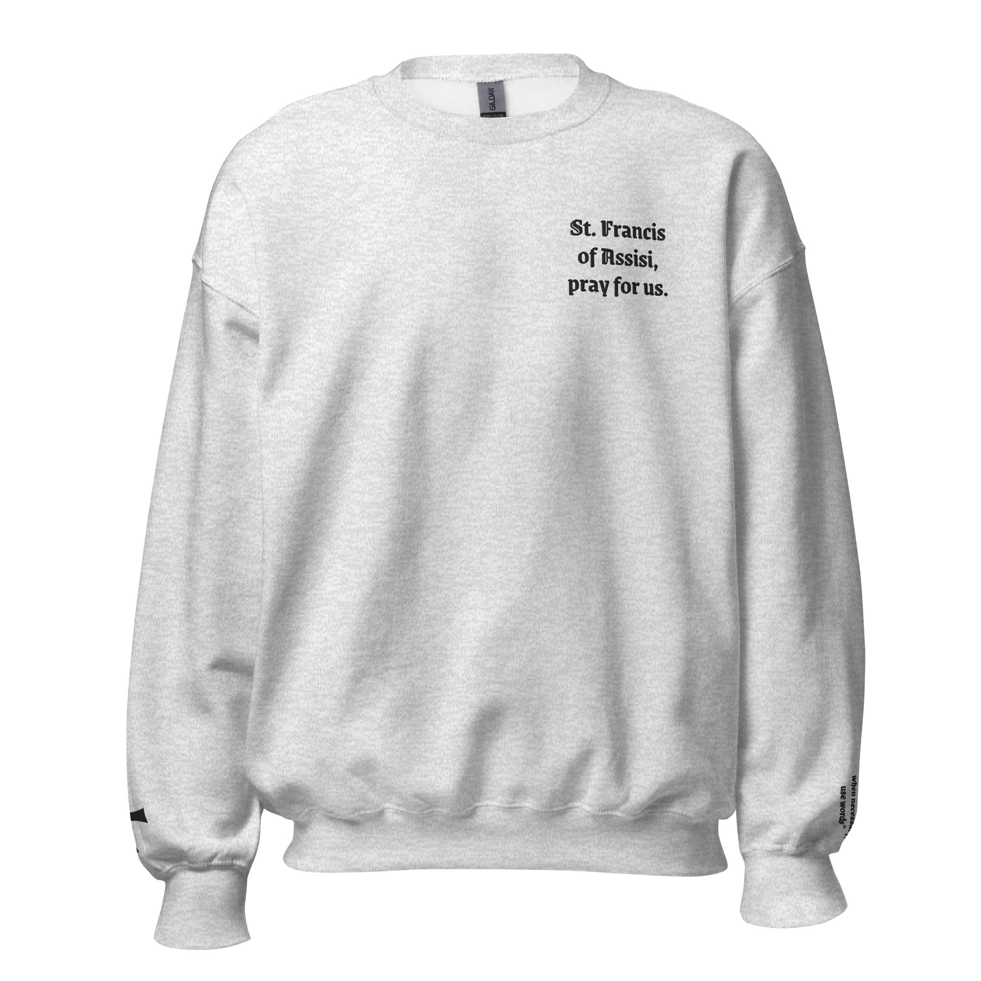 St. Francis Unisex Embroidered Sweatshirt – Black - Altar and Apparel - T - SHIRT