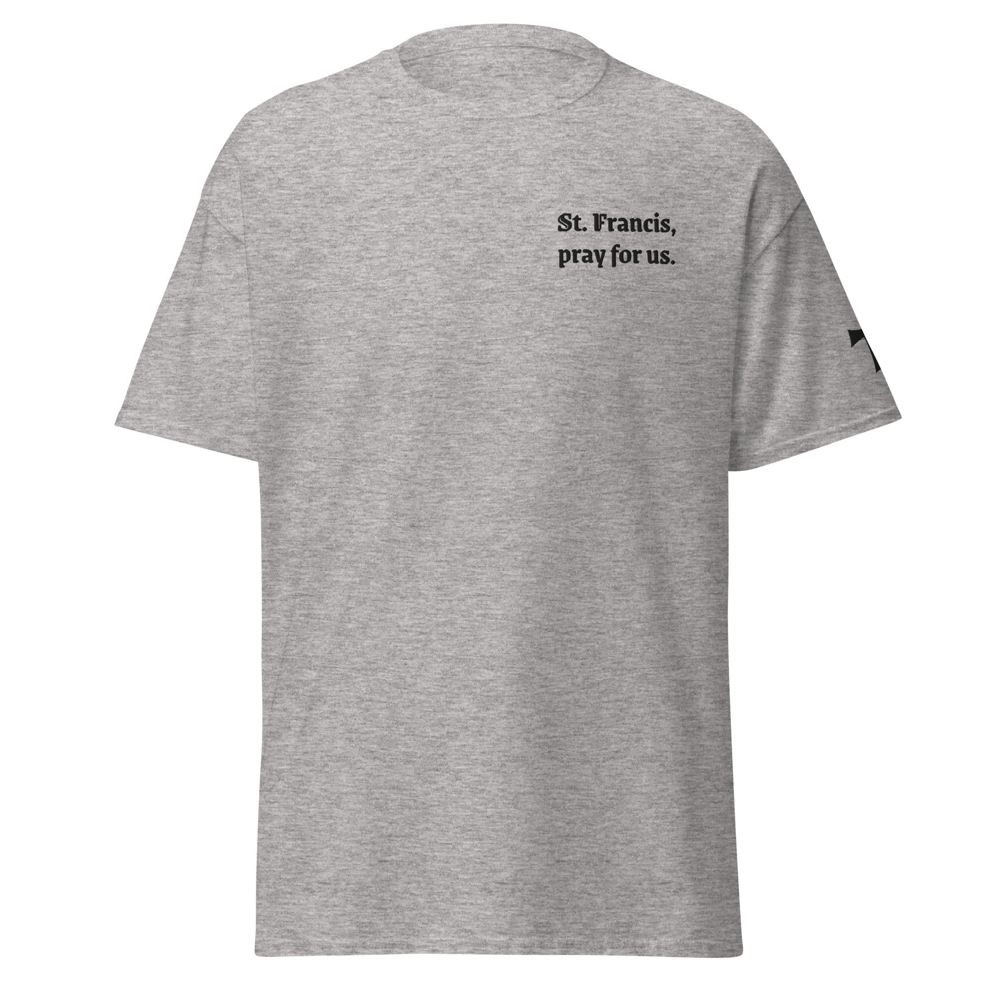St. Francis Unisex Embroidered T-Shirt – Black - Altar and Apparel - T - SHIRT