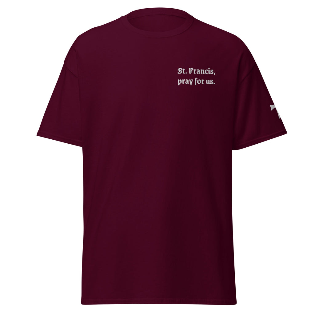 St. Francis Unisex Embroidered T-Shirt – White - Altar and Apparel - T - SHIRT