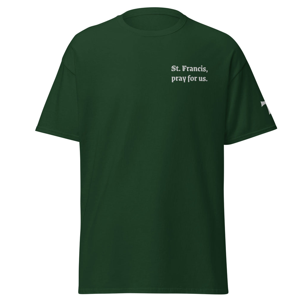 St. Francis Unisex Embroidered T-Shirt – White - Altar and Apparel - T - SHIRT