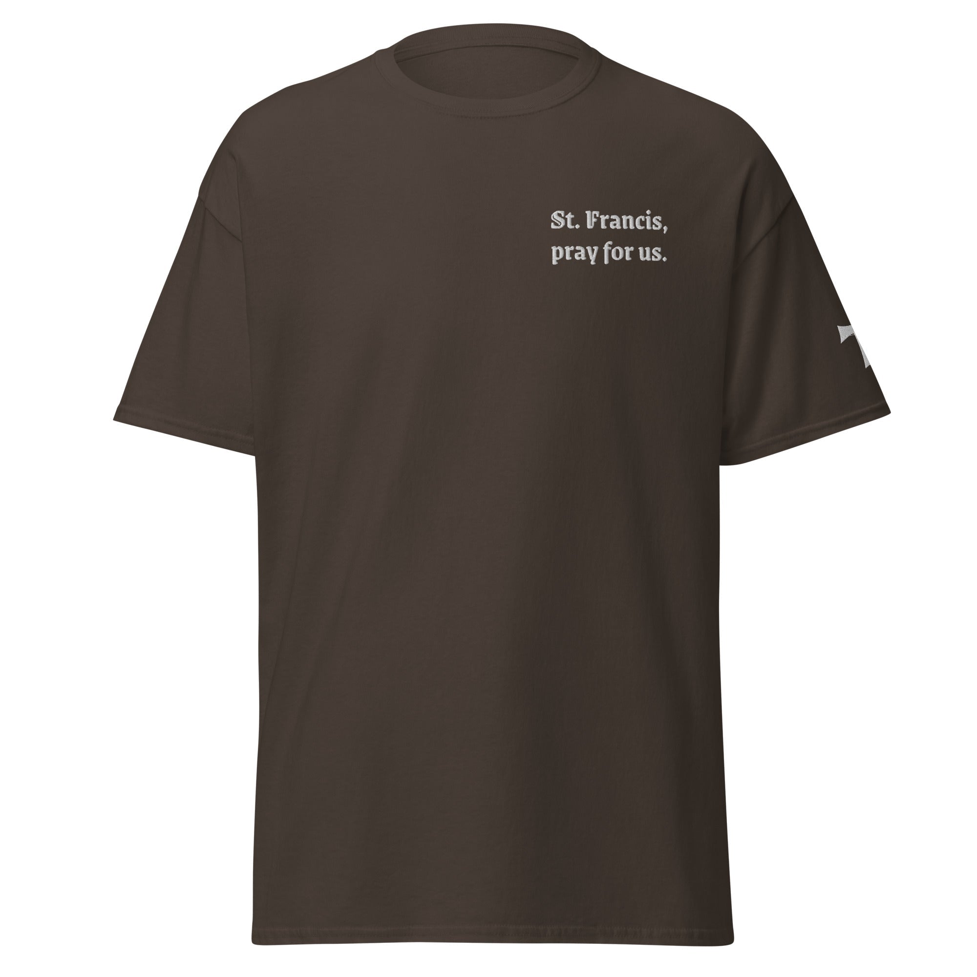 St. Francis Unisex Embroidered T-Shirt – White - Altar and Apparel - T - SHIRT