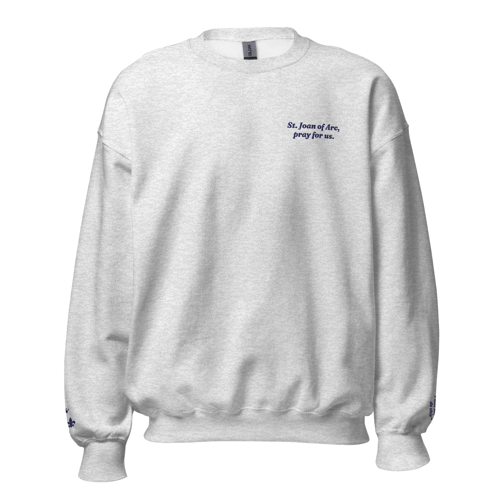 St. Joan of Arc Unisex Embroidered Sweatshirt – Navy Blue - Altar and Apparel - T - SHIRT