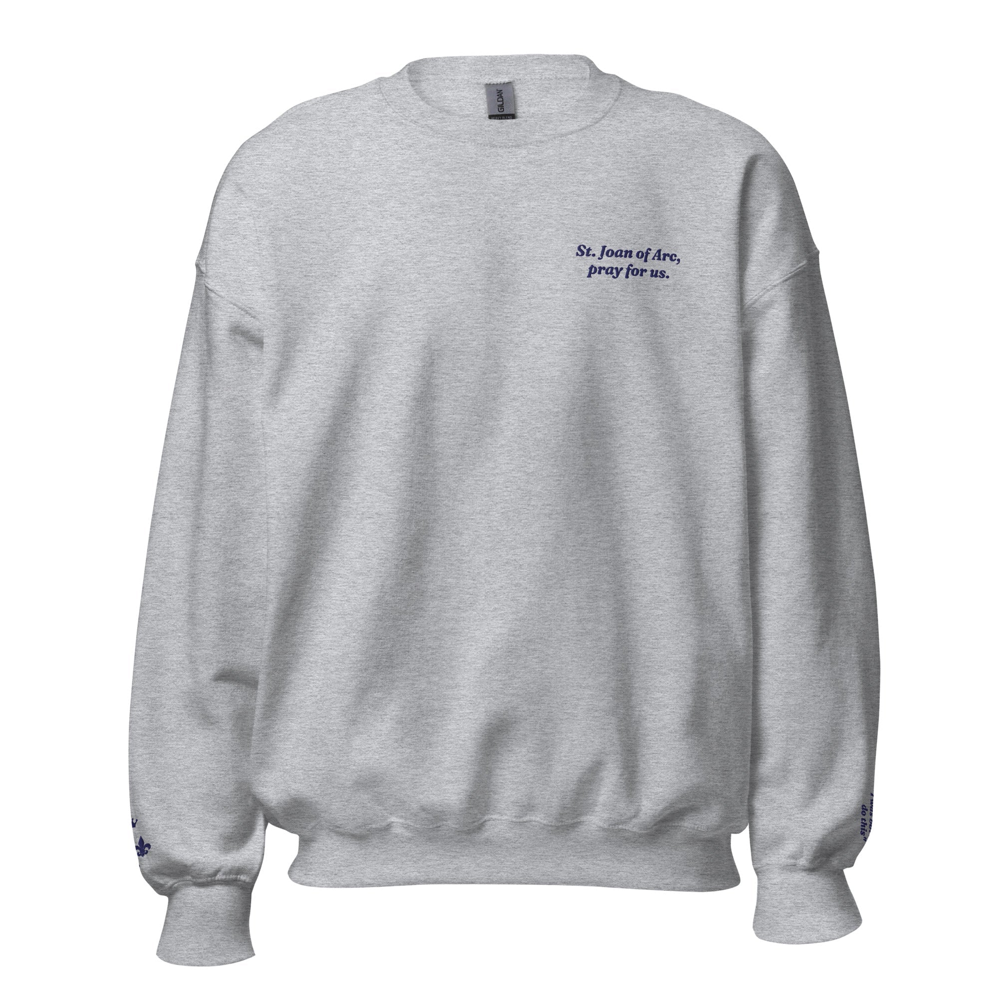 St. Joan of Arc Unisex Embroidered Sweatshirt – Navy Blue - Altar and Apparel - T - SHIRT