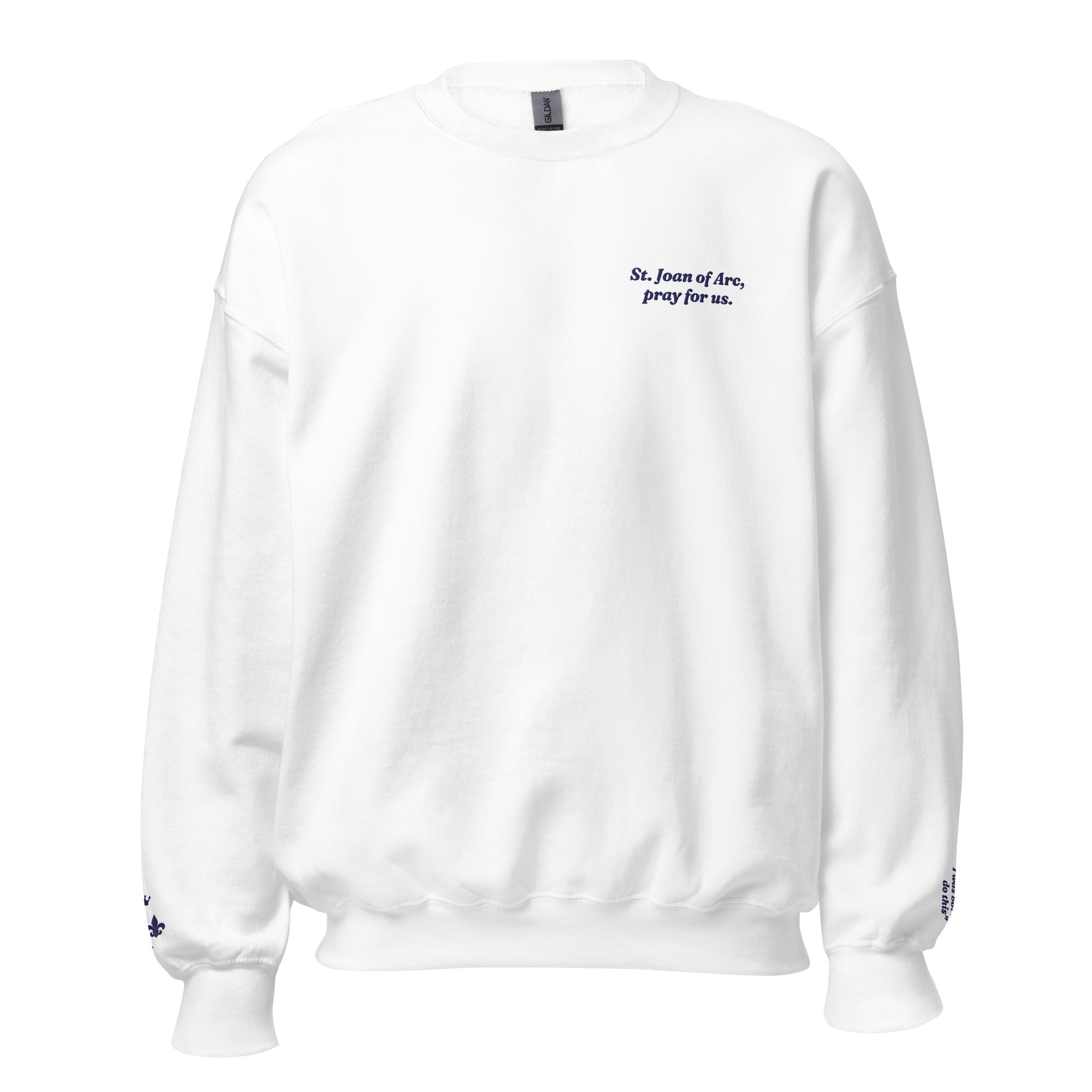 St. Joan of Arc Unisex Embroidered Sweatshirt – Navy Blue - Altar and Apparel - T - SHIRT