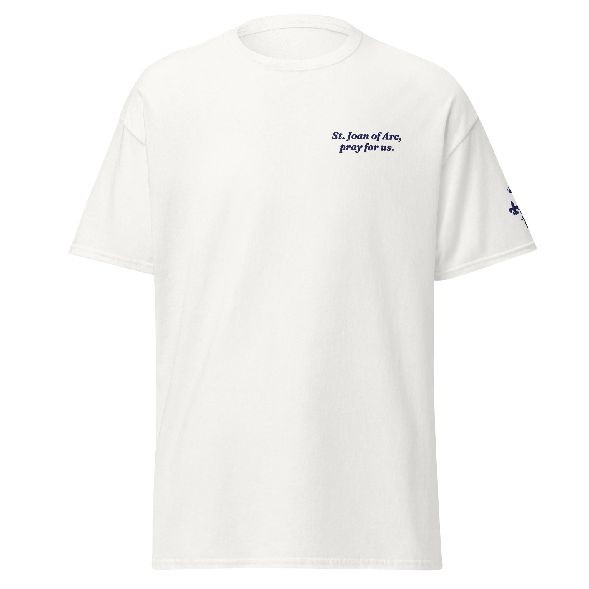 St. Joan of Arc Unisex Embroidered T-Shirt – Navy Blue - Altar and Apparel - T - SHIRT
