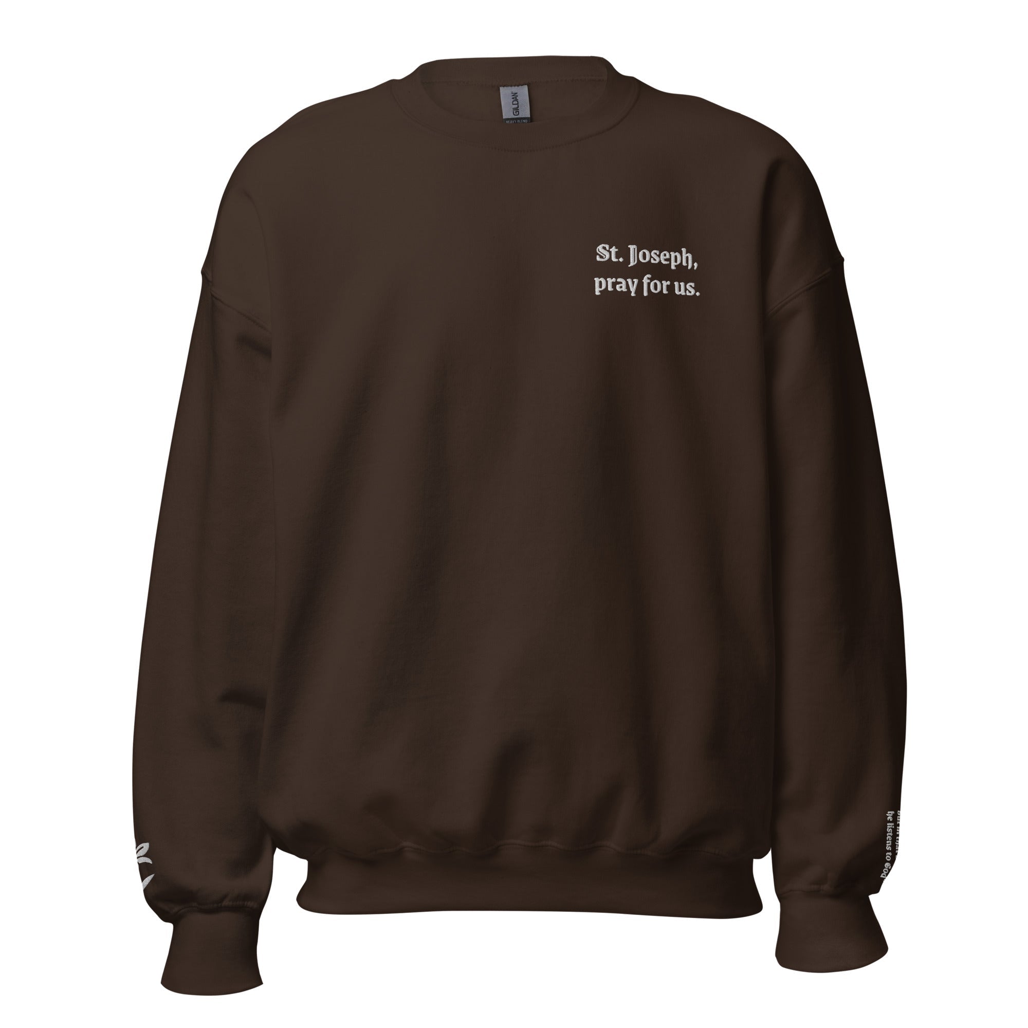 St. Joseph Unisex Embroidered Sweatshirt – White - Altar and Apparel - T-SHIRT