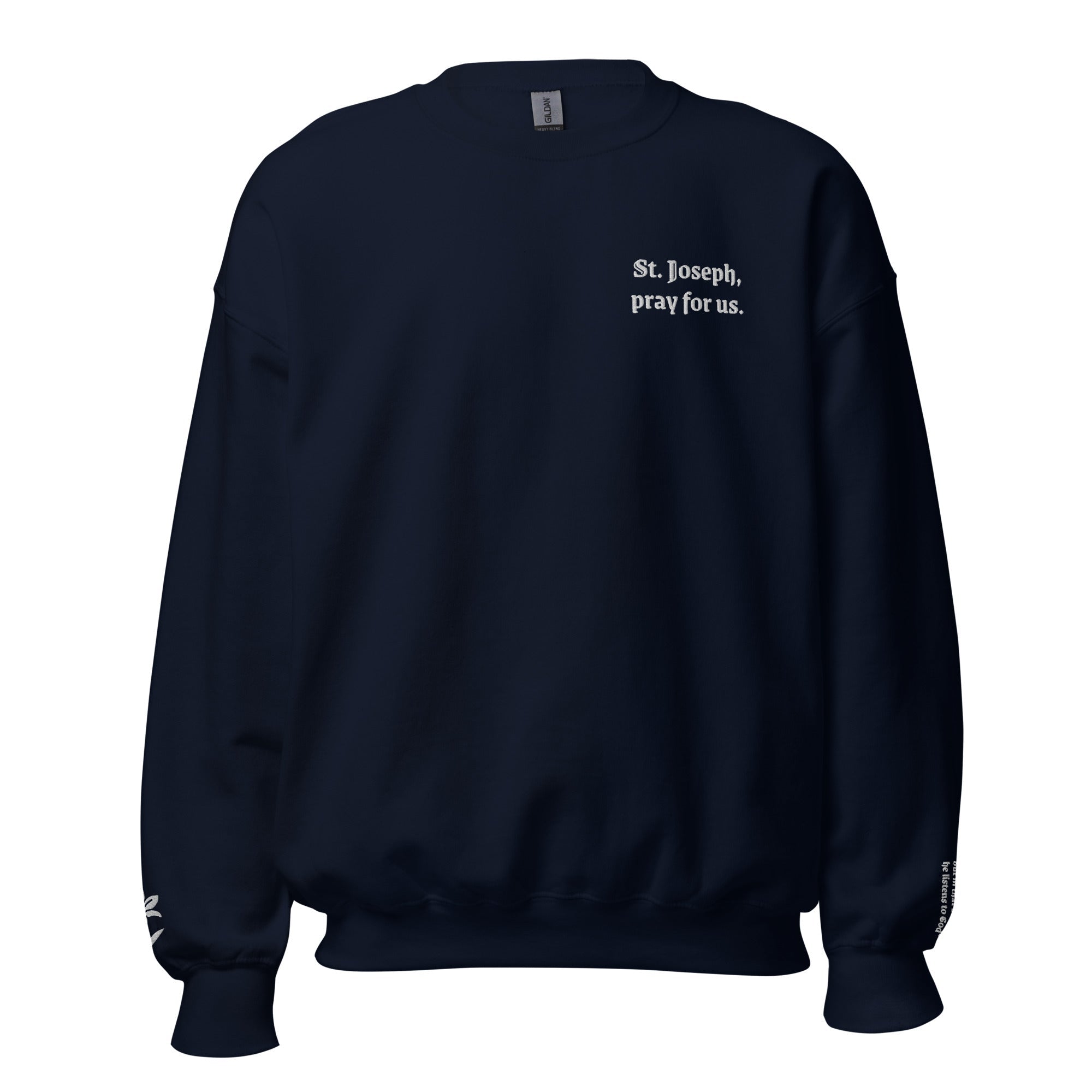 St. Joseph Unisex Embroidered Sweatshirt – White - Altar and Apparel - T-SHIRT