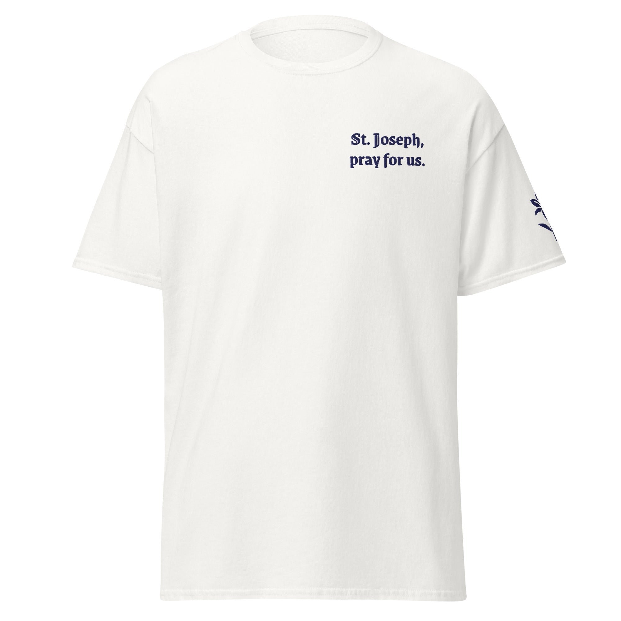 St. Joseph Unisex Embroidered T-Shirt – Navy Blue - Altar and Apparel - T - SHIRT