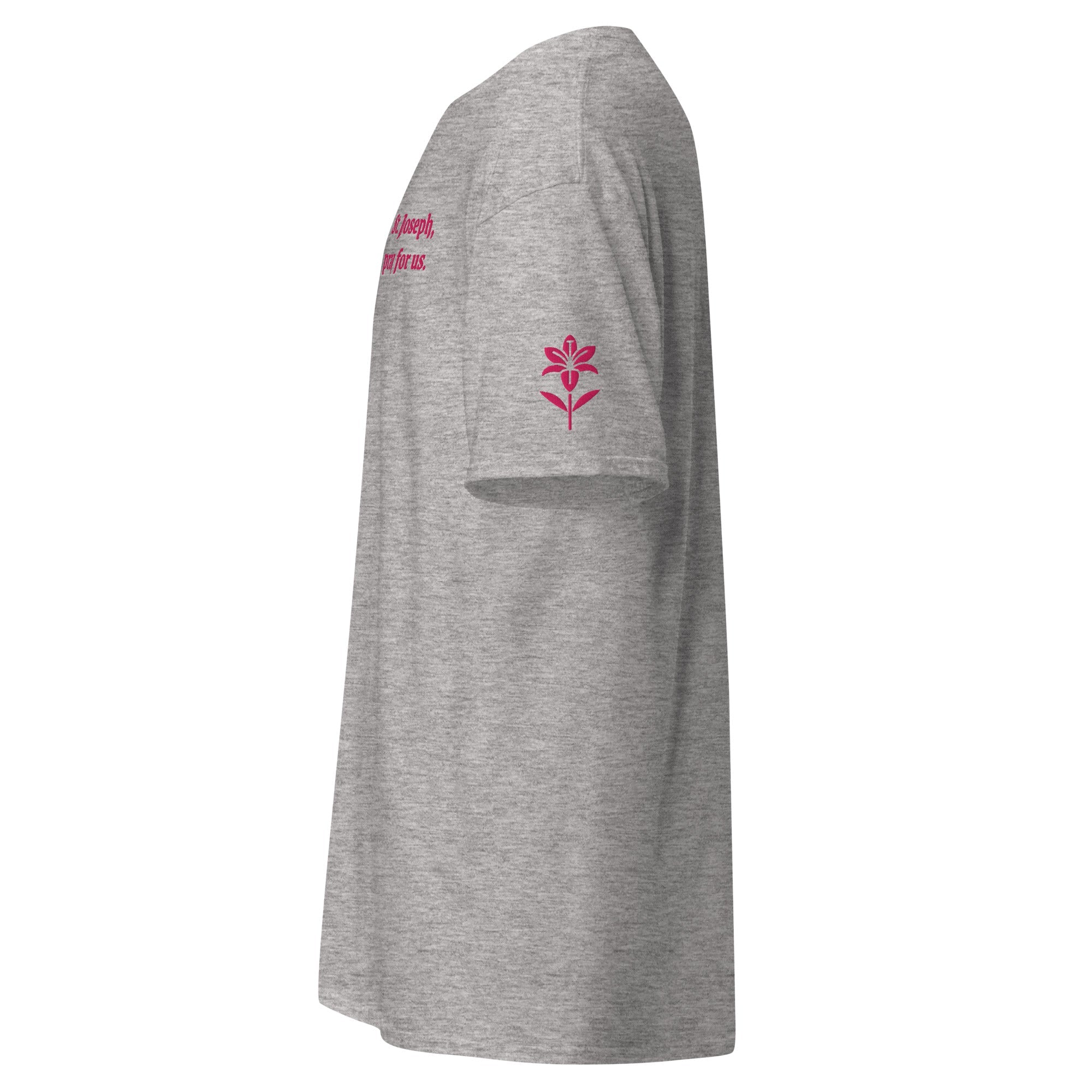 St. Joseph Unisex Embroidered T-Shirt – Pink - Altar and Apparel - T - SHIRT