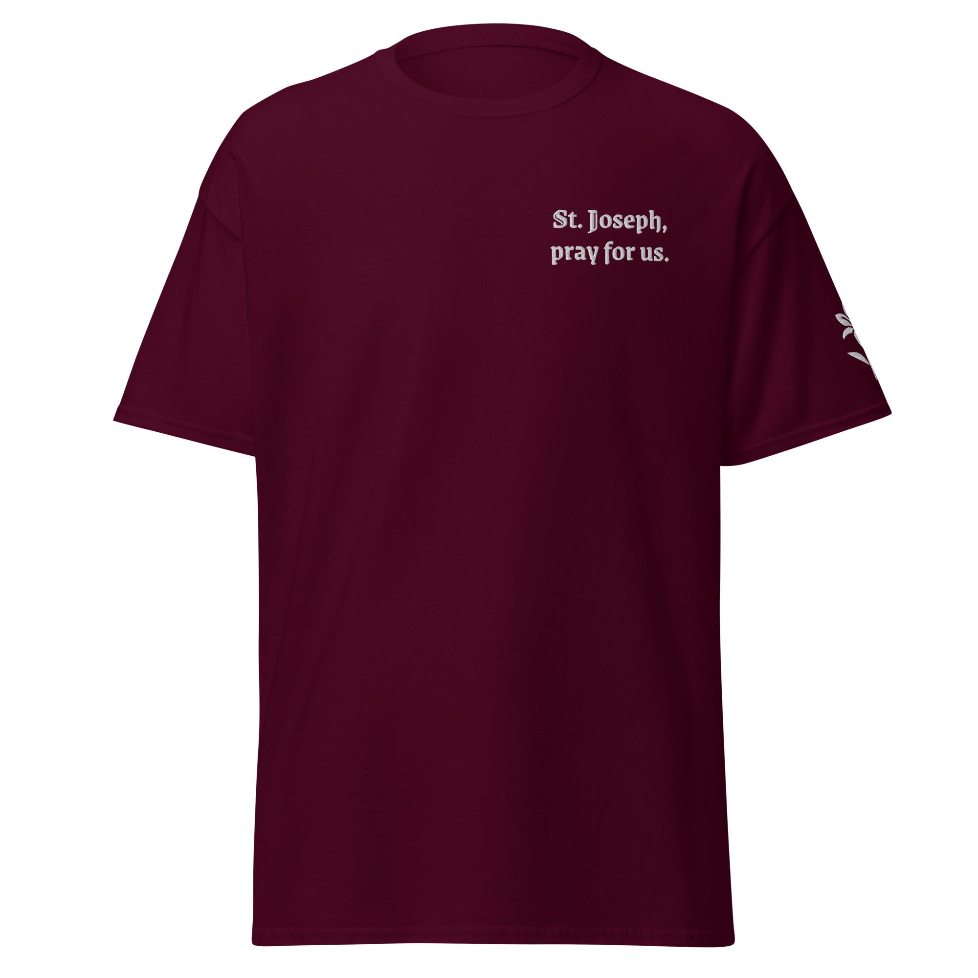 St. Joseph Unisex Embroidered T-Shirt – White - Altar and Apparel - T - SHIRT