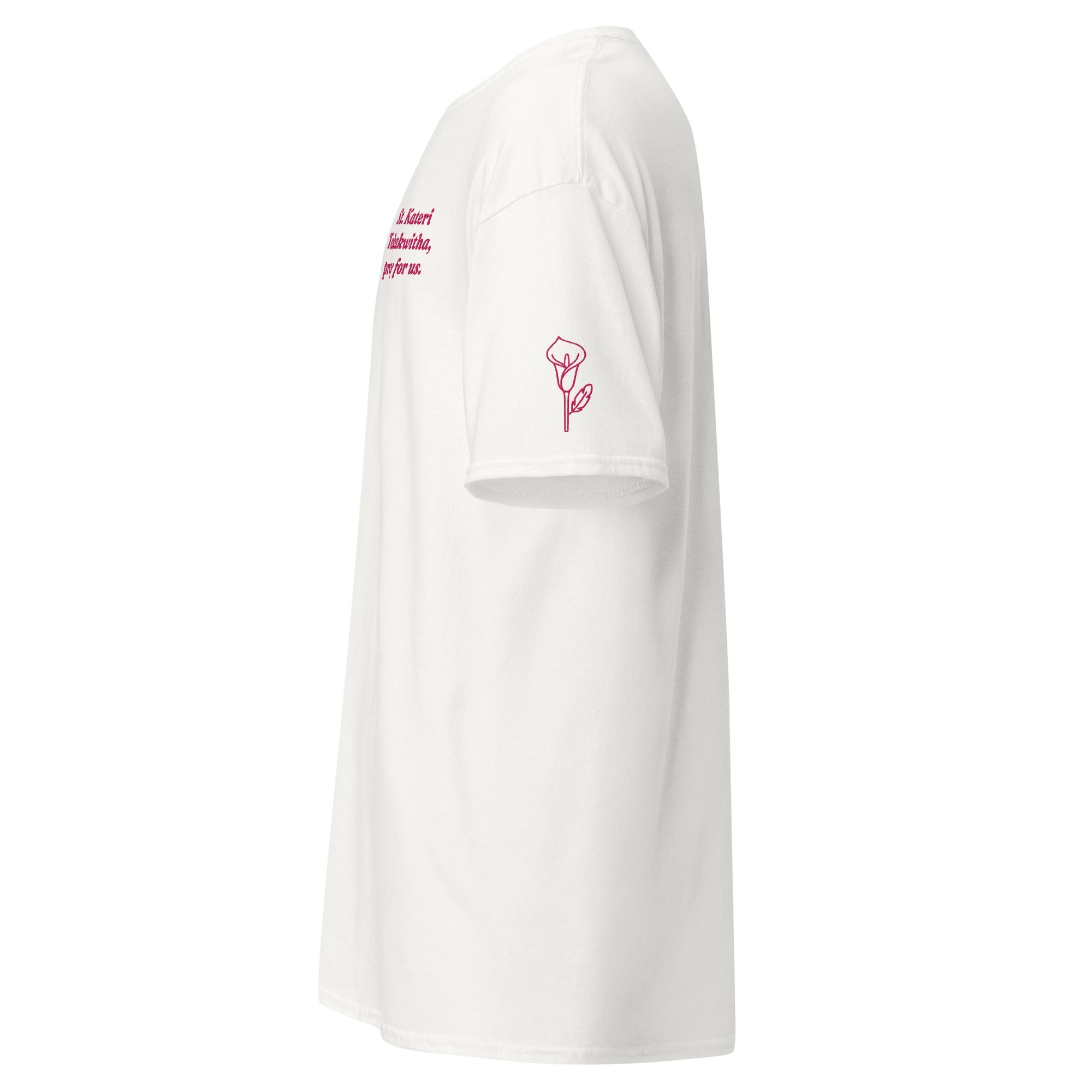 St. Kateri Tekakwitha Unisex Embroidered T-Shirt – Pink - Altar and Apparel - T - SHIRT