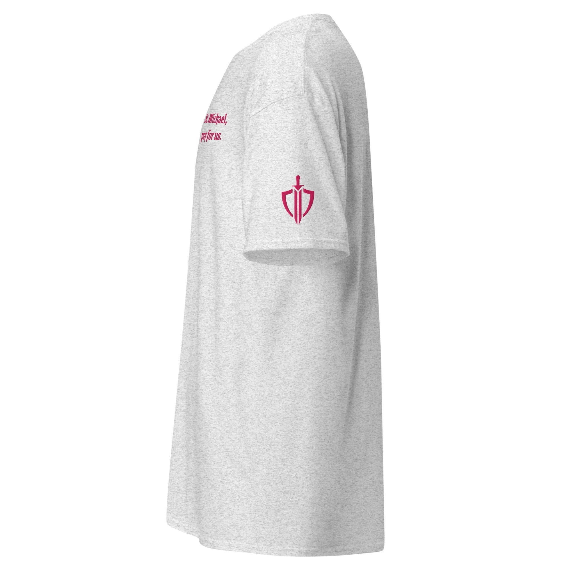 St. Michael Unisex Embroidered T-Shirt – Pink - Altar and Apparel - T - SHIRT