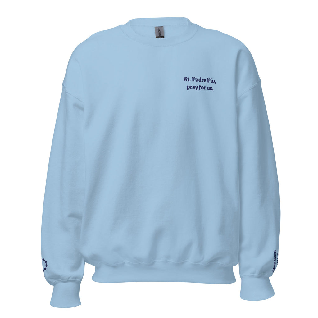 St. Padre Pio Unisex Embroidered Sweatshirt – Navy Blue - Altar and Apparel - T - SHIRT