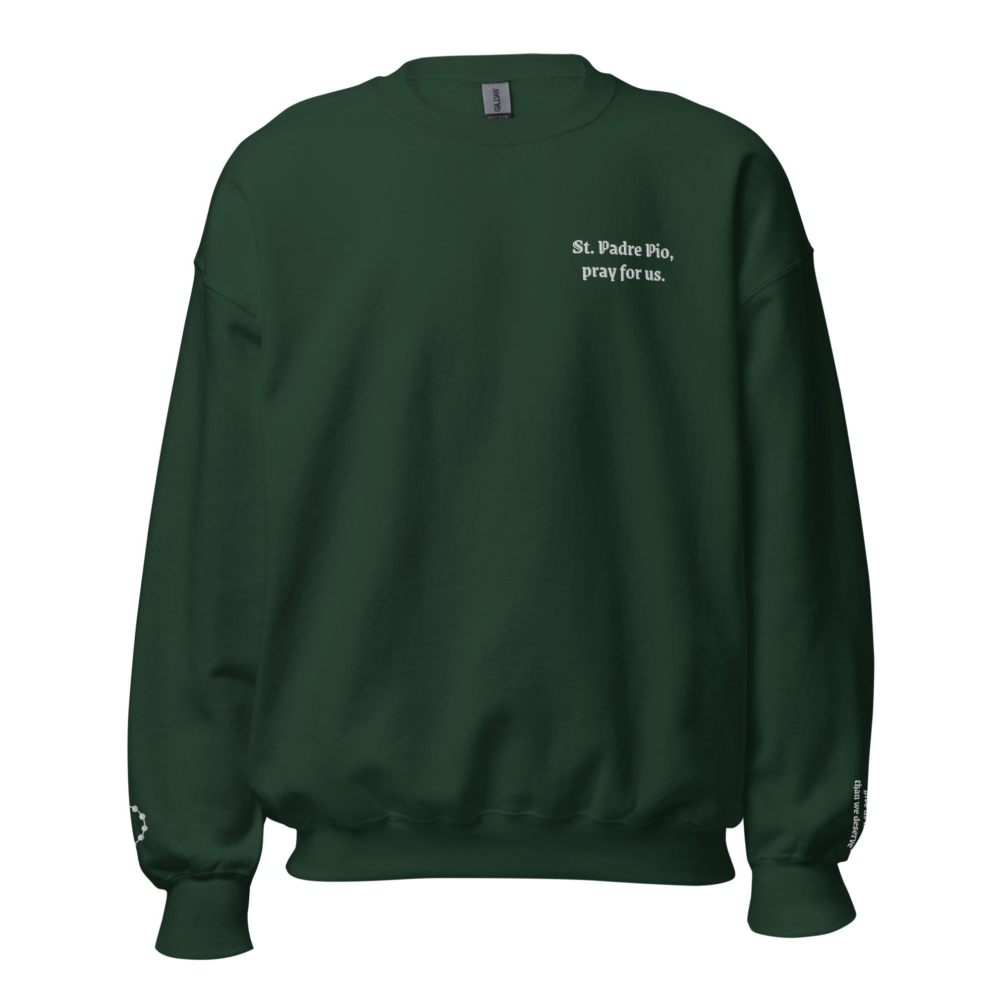 St. Padre Pio Unisex Embroidered Sweatshirt – White - Altar and Apparel - T - SHIRT