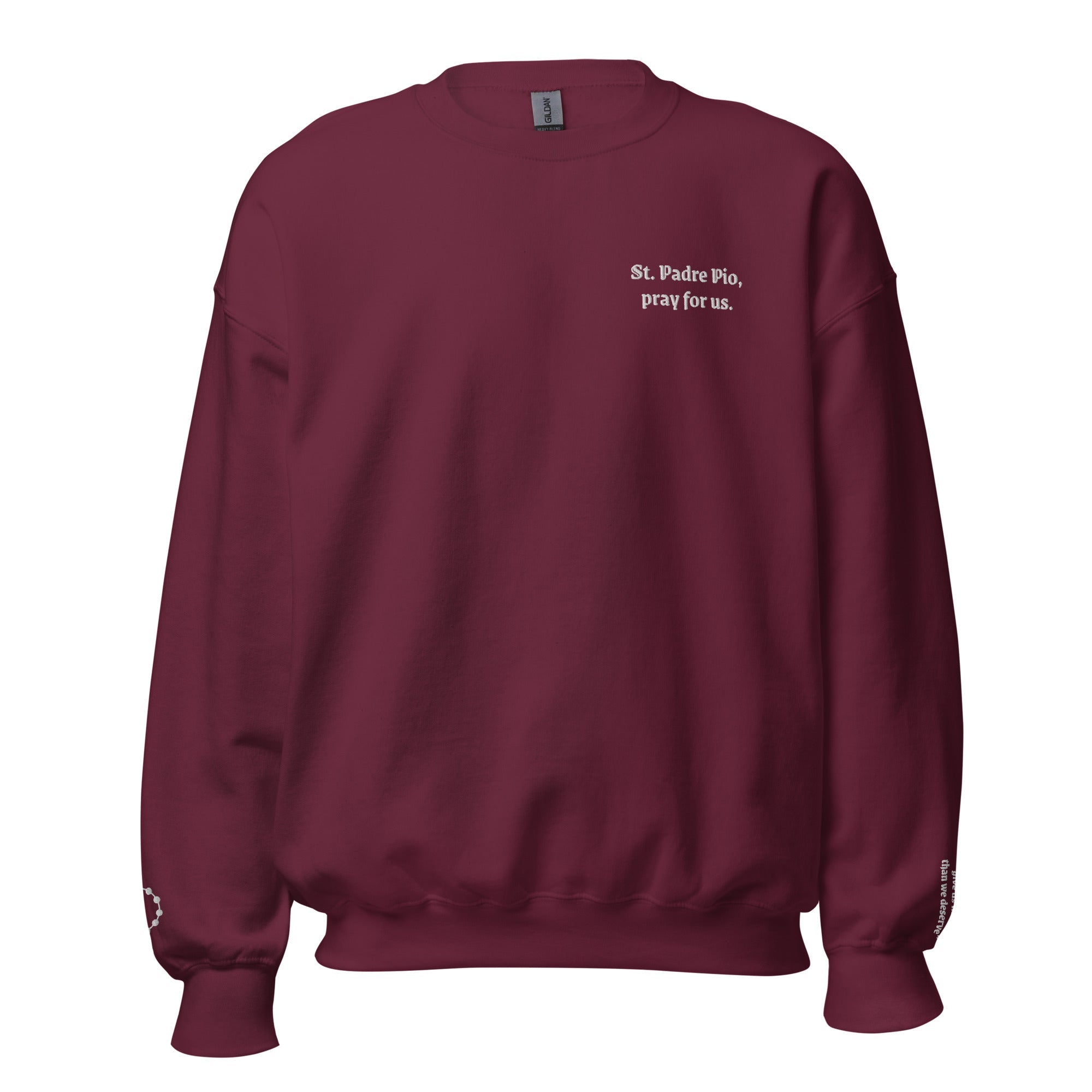 St. Padre Pio Unisex Embroidered Sweatshirt – White - Altar and Apparel - T - SHIRT