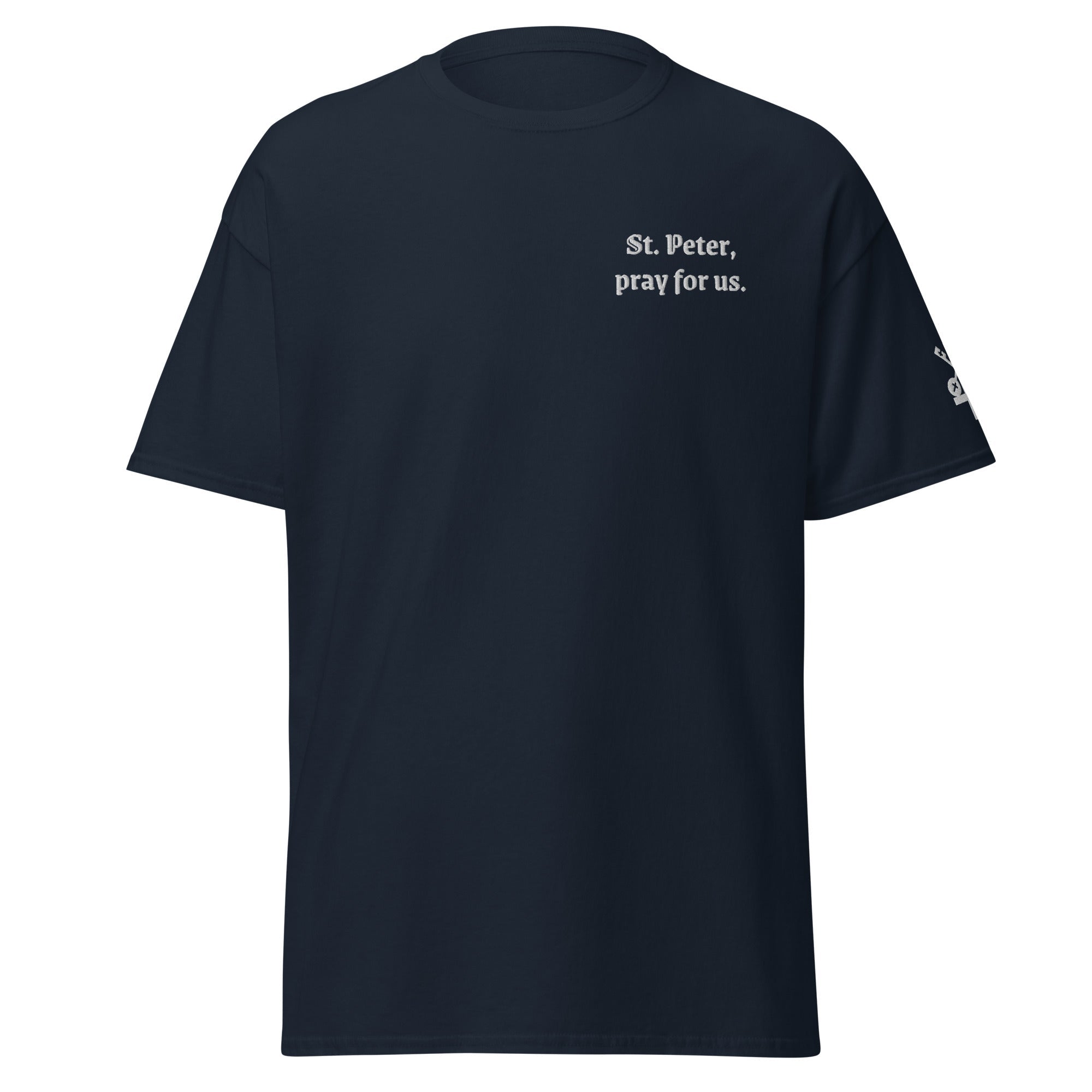 St. Peter Unisex Embroidered T-Shirt – White - Altar and Apparel - T - SHIRT