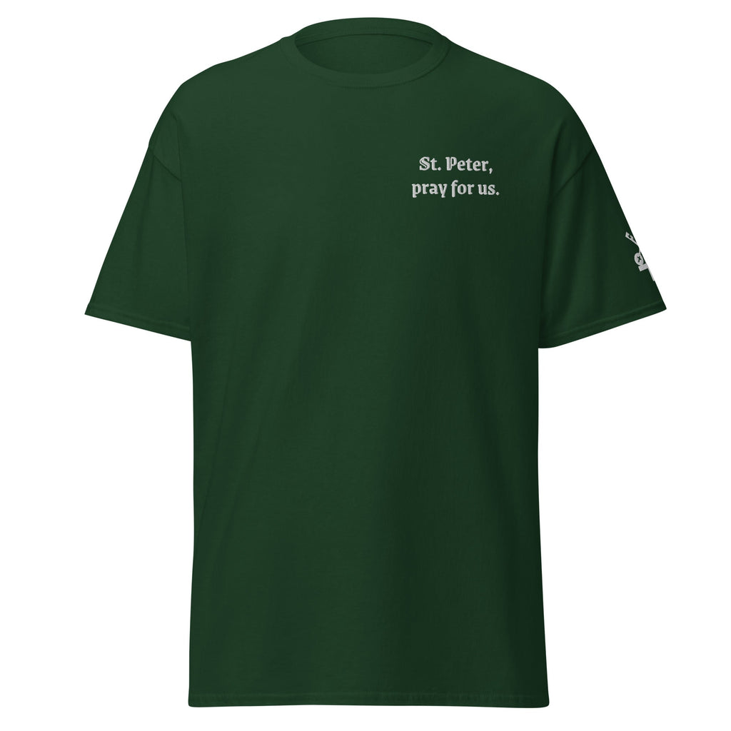 St. Peter Unisex Embroidered T-Shirt – White - Altar and Apparel - T - SHIRT
