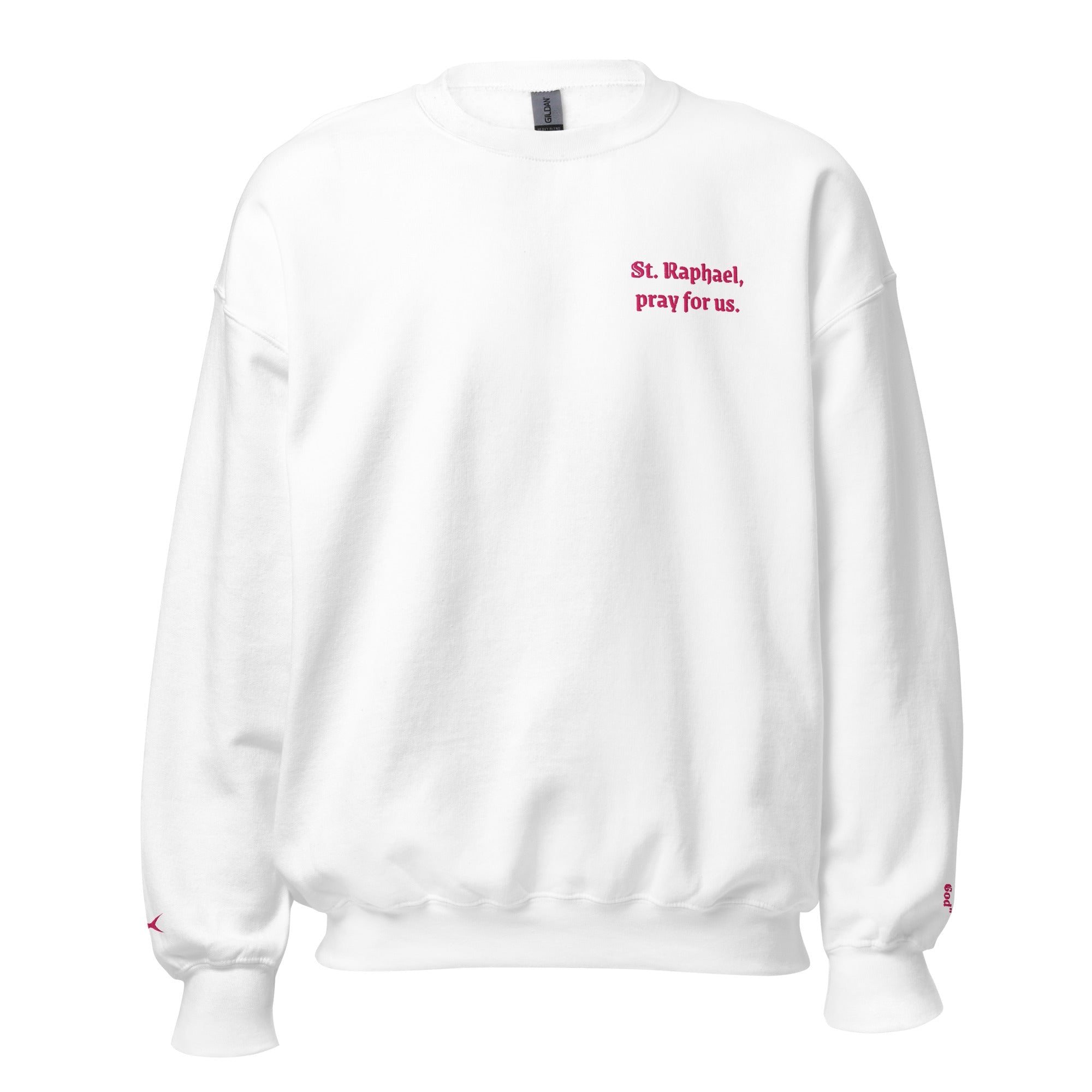 St. Raphael Unisex Embroidered Sweatshirt – Pink - Altar and Apparel - T - SHIRT