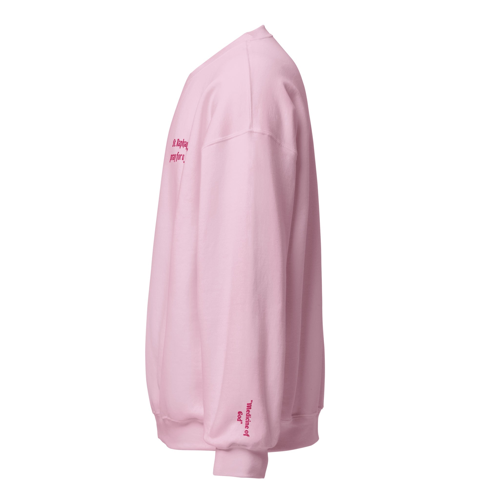 St. Raphael Unisex Embroidered Sweatshirt – Pink - Altar and Apparel - T - SHIRT