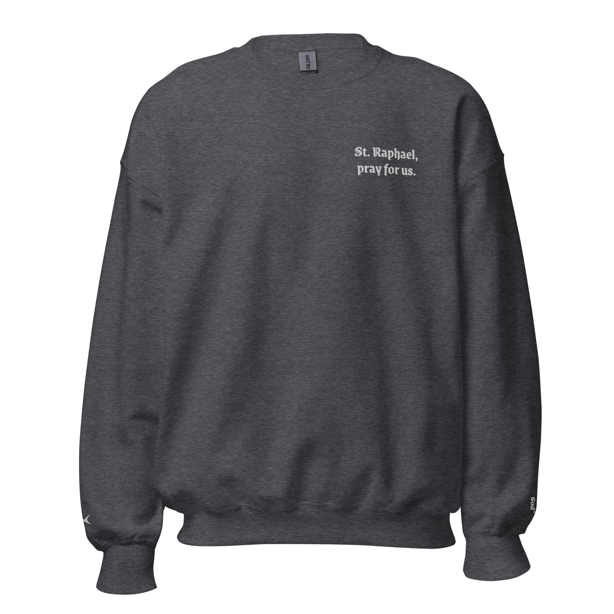 St. Raphael Unisex Embroidered Sweatshirt – White - Altar and Apparel - T - SHIRT