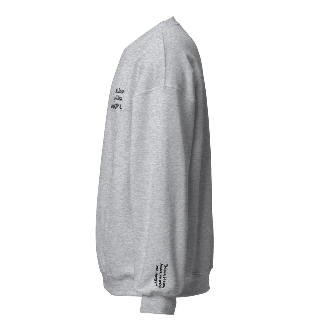 St. Rose of Lima Unisex Embroidered Sweatshirt – Black - Altar and Apparel - T - SHIRT
