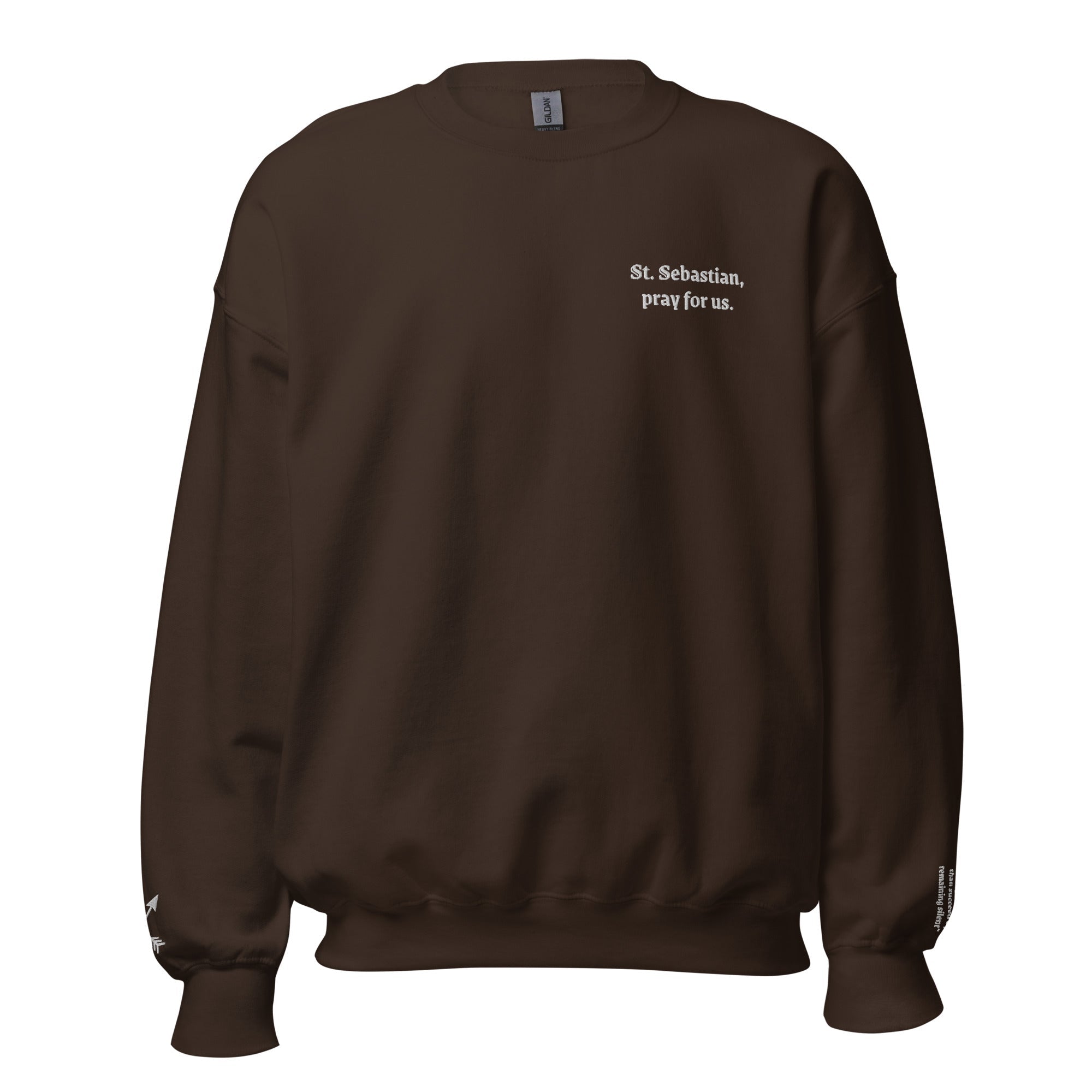 St. Sebastian Unisex Embroidered Sweatshirt – White - Altar and Apparel - T - SHIRT