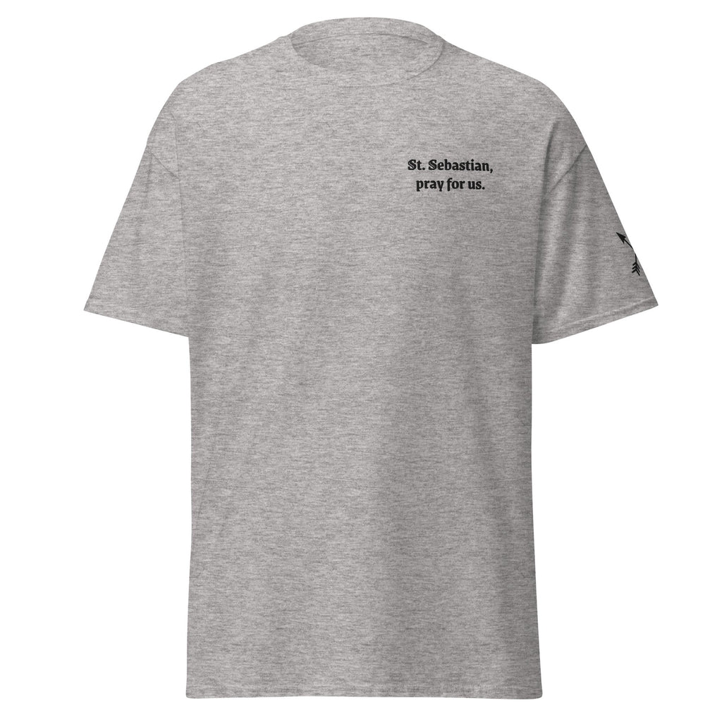 St. Sebastian Unisex Embroidered T-Shirt – Black - Altar and Apparel - T - SHIRT