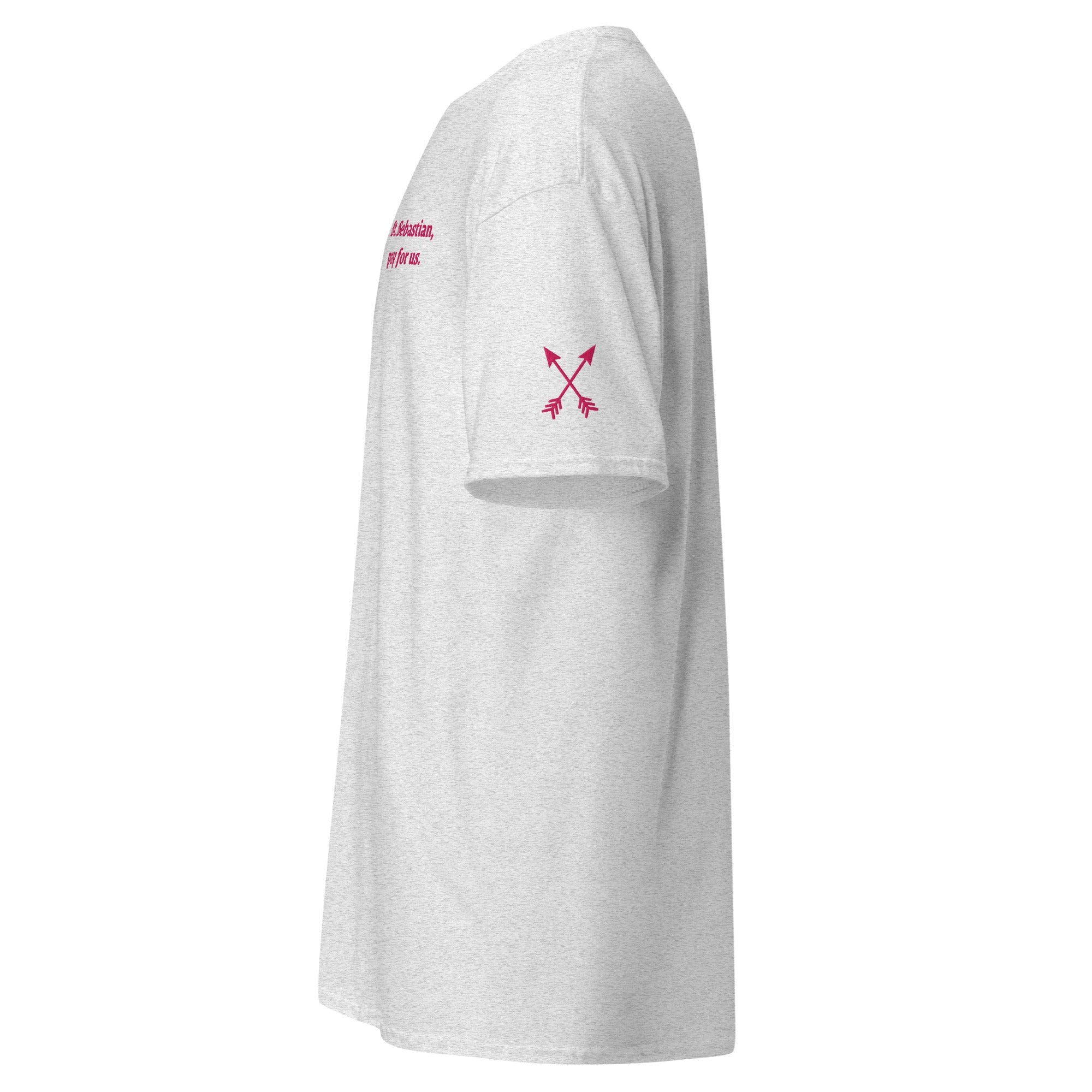 St. Sebastian Unisex Embroidered T-Shirt – Pink - Altar and Apparel - T - SHIRT