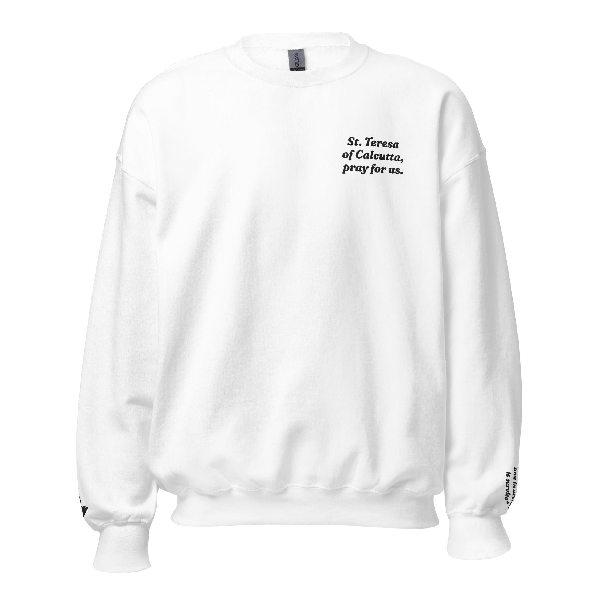 St. Teresa of Calcutta Unisex Embroidered Sweatshirt – Black - Altar and Apparel - T - SHIRT