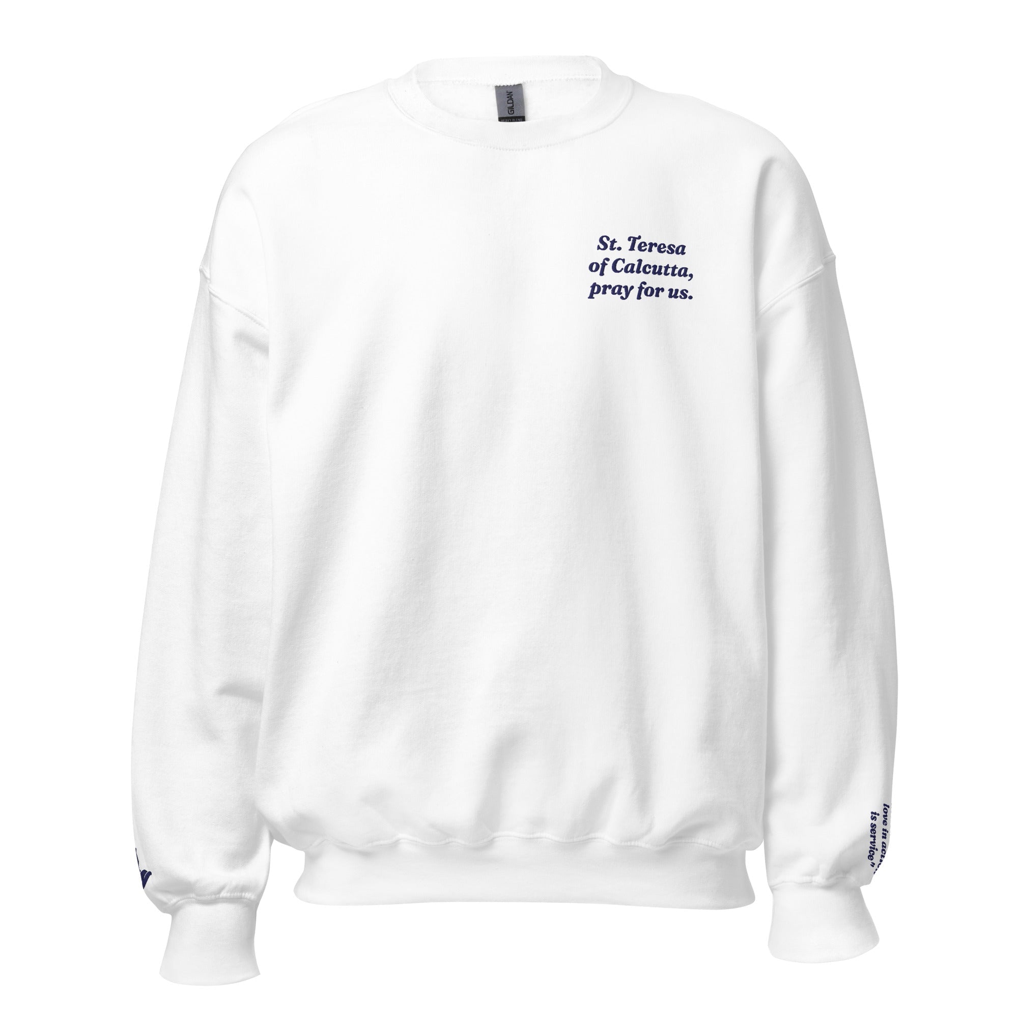St. Teresa of Calcutta Unisex Embroidered Sweatshirt – Navy Blue - Altar and Apparel - T - SHIRT