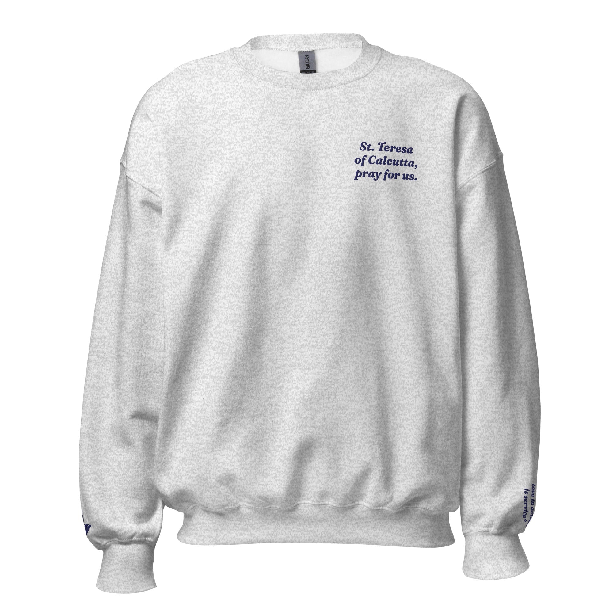 St. Teresa of Calcutta Unisex Embroidered Sweatshirt – Navy Blue - Altar and Apparel - T - SHIRT