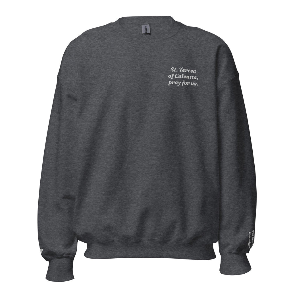 St. Teresa of Calcutta Unisex Embroidered Sweatshirt – White - Altar and Apparel - T - SHIRT