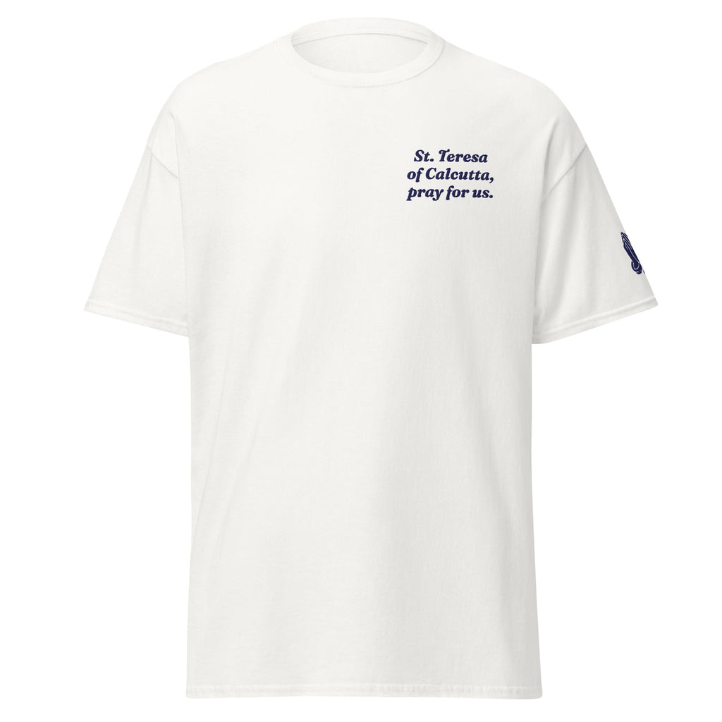 St. Teresa of Calcutta Unisex Embroidered T-Shirt – Navy Blue - Altar and Apparel - T - SHIRT