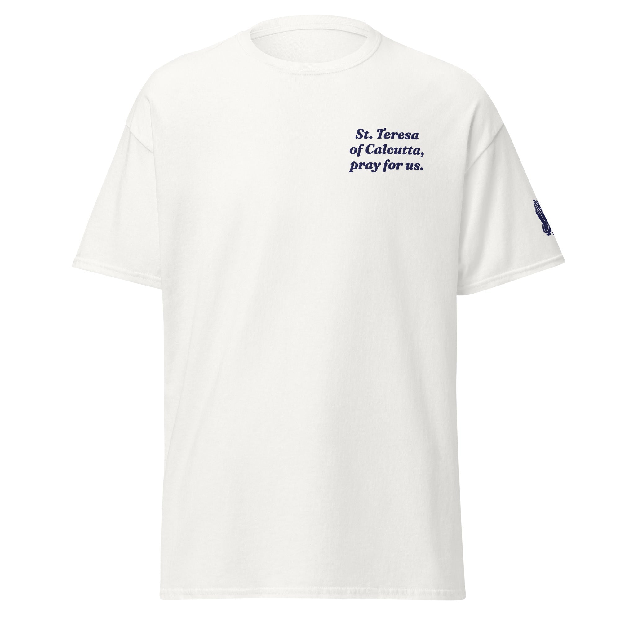 St. Teresa of Calcutta Unisex Embroidered T-Shirt – Navy Blue - Altar and Apparel - T - SHIRT