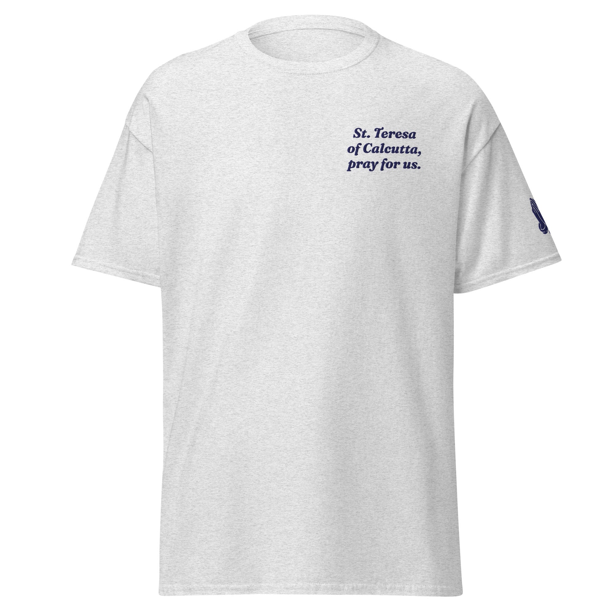 St. Teresa of Calcutta Unisex Embroidered T-Shirt – Navy Blue - Altar and Apparel - T - SHIRT