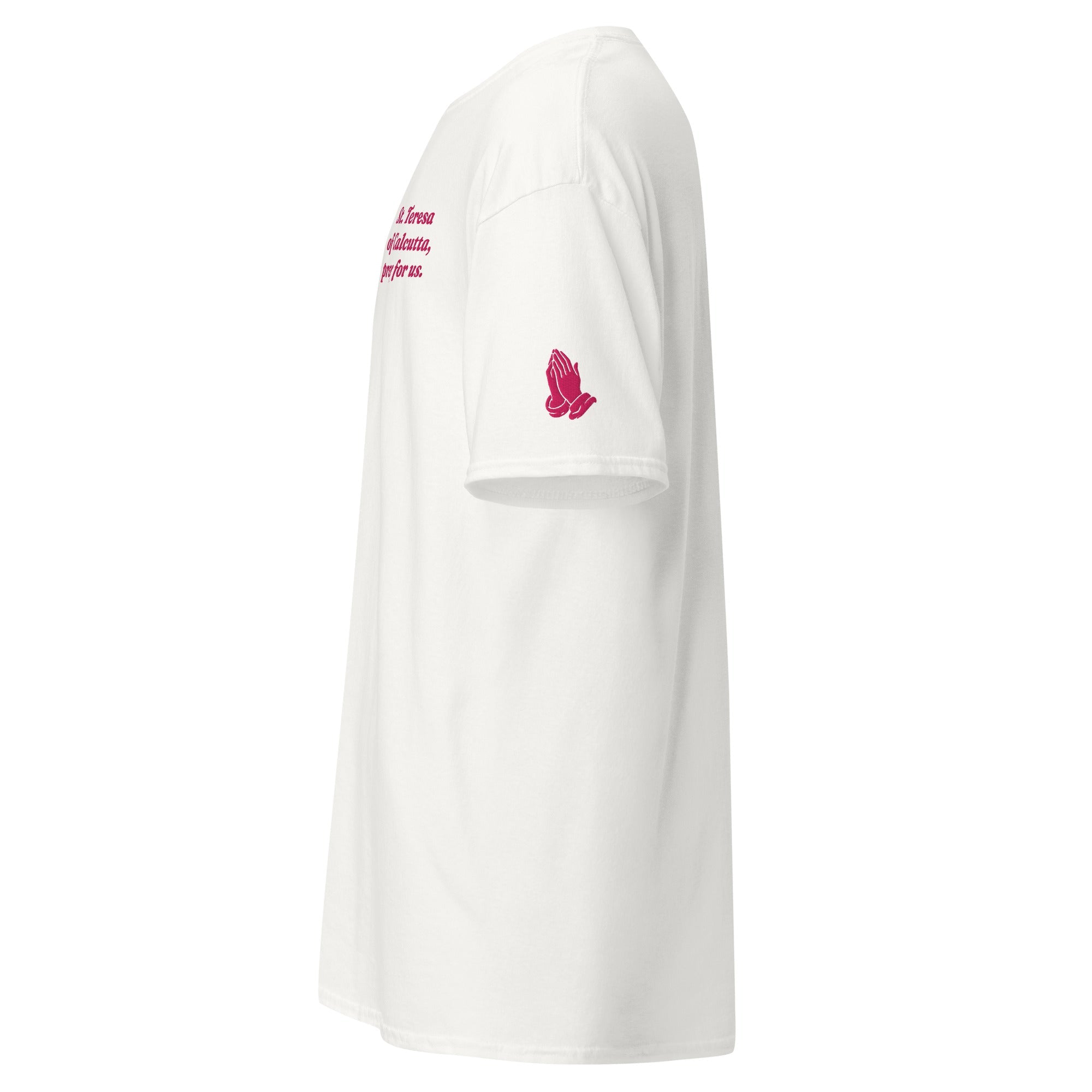 St. Teresa of Calcutta Unisex Embroidered T-Shirt – Pink - Altar and Apparel - T - SHIRT