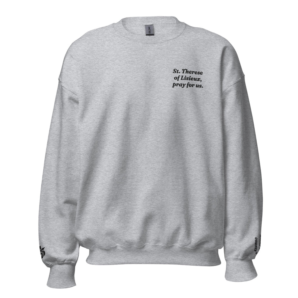St. Therese of Lisieux Unisex Embroidered Sweatshirt – Black - Altar and Apparel - T - SHIRT