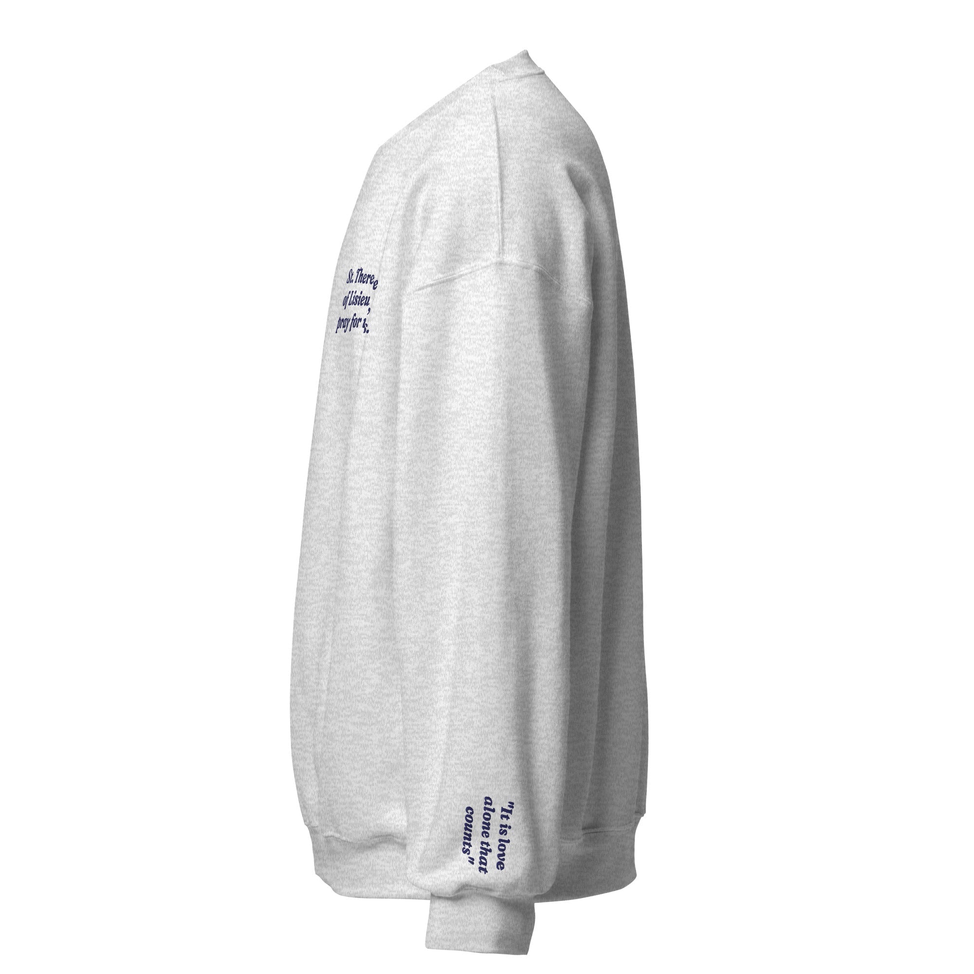 St. Therese of Lisieux Unisex Embroidered Sweatshirt – Navy Blue - Altar and Apparel - Crewneck